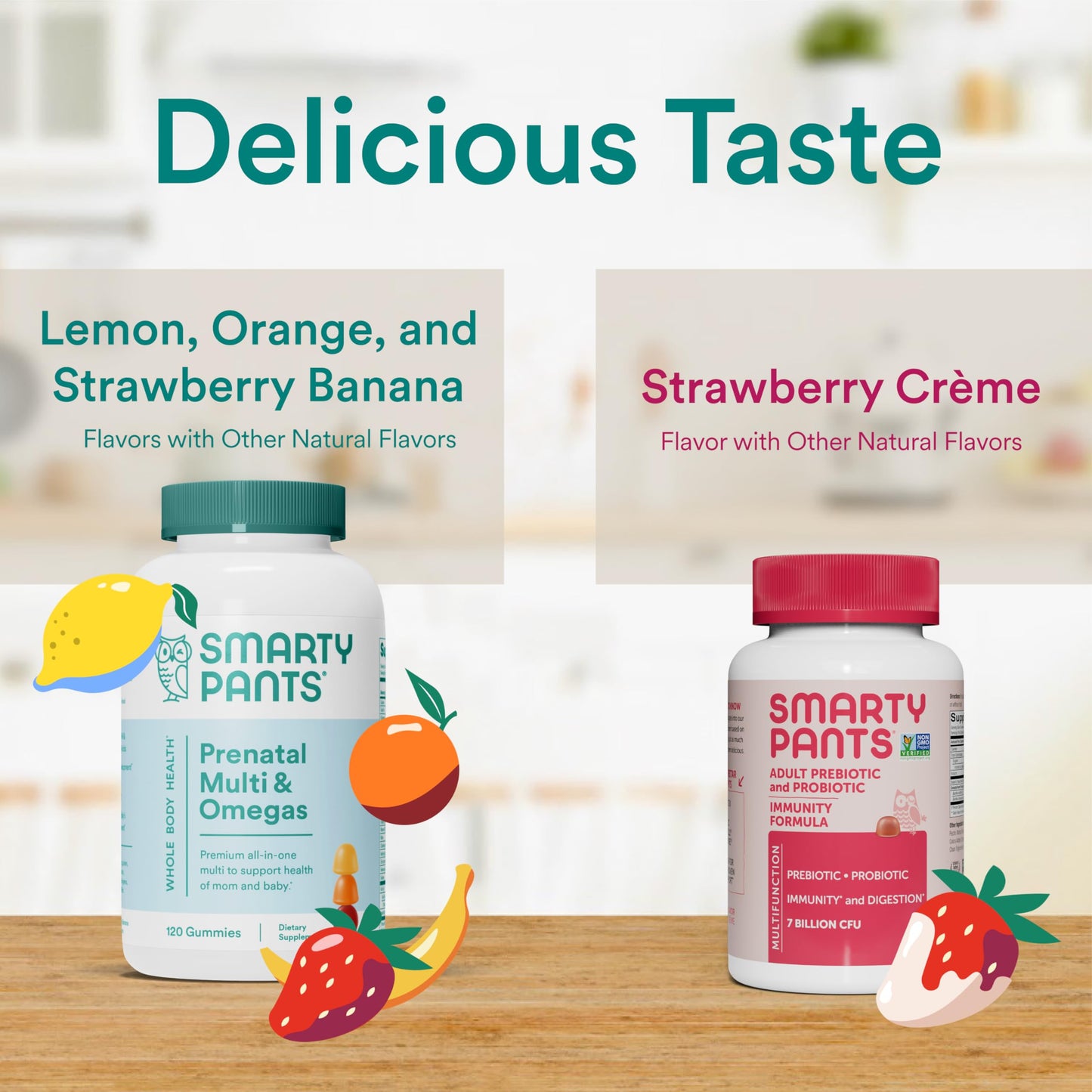 SmartyPants Prenatal Multivitamins and Probiotic Immunity Bundle Gummies 180 Count