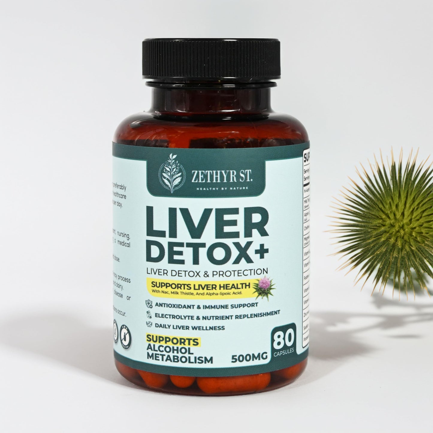 ZETHYR STREET Zethyr St. Liver Detox+ with Milk Thistle 80 Capsules