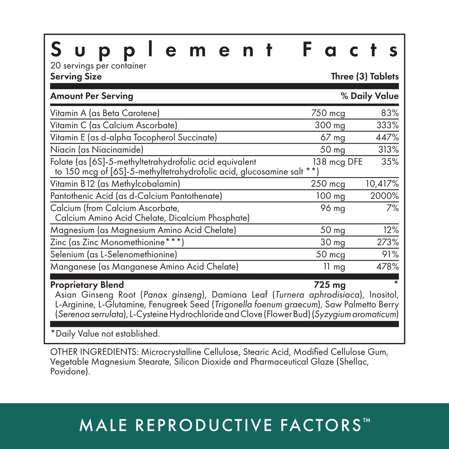 MICHAEL'S Male Reproductive Factors Tablets 60 Count