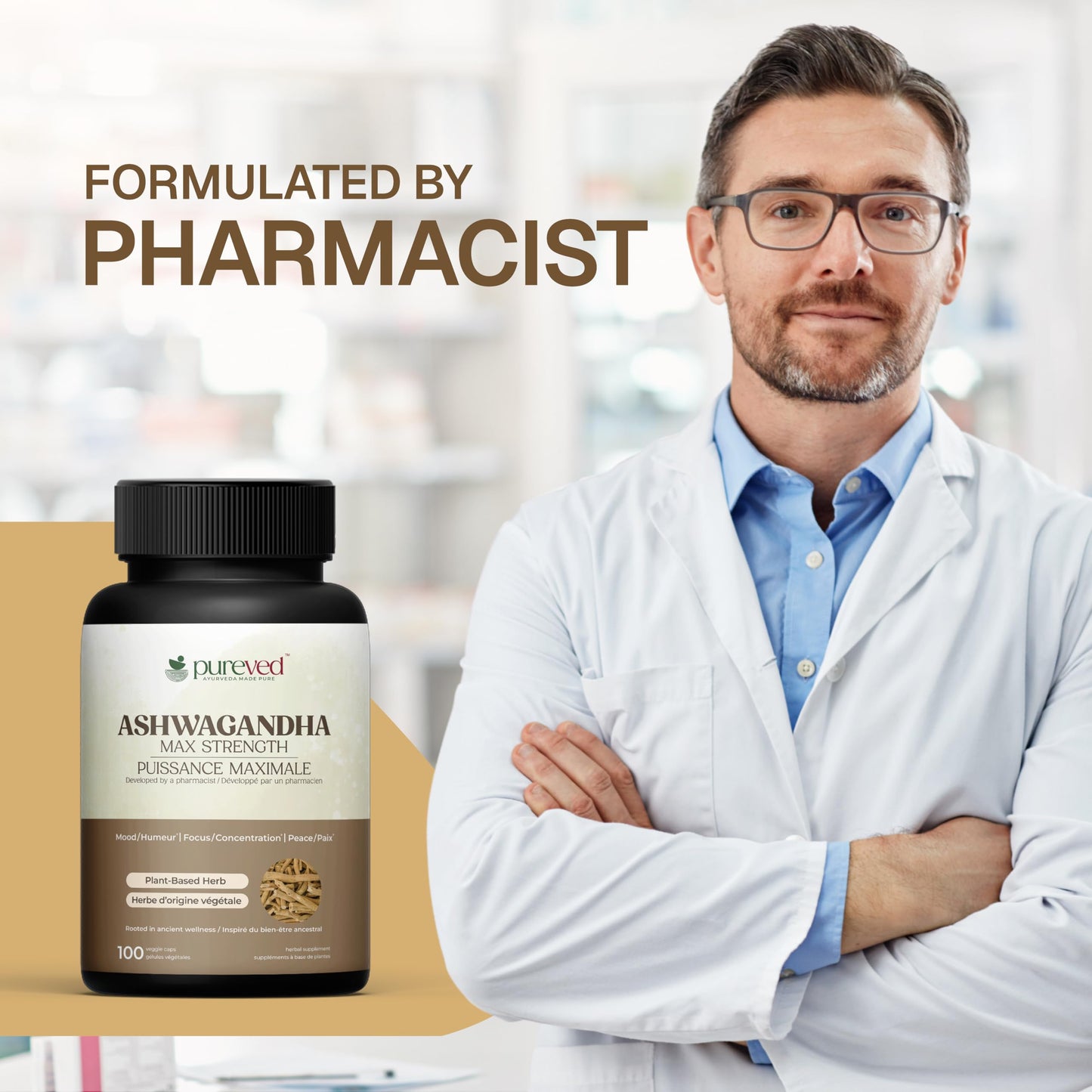 Pureved Ashwagandha Capsules 100 Count