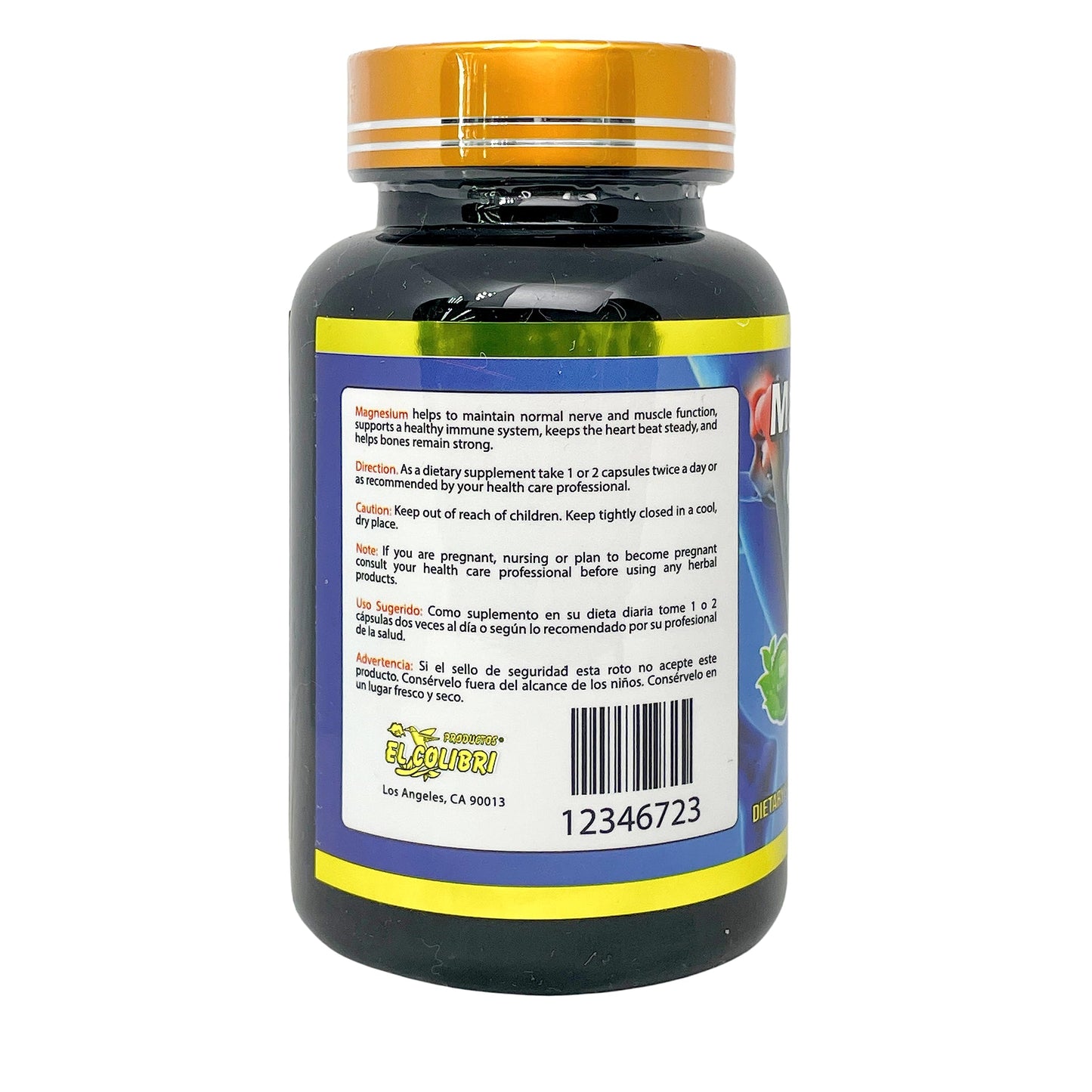 Productos El Colibri Magnesium Chloride 60 Capsules