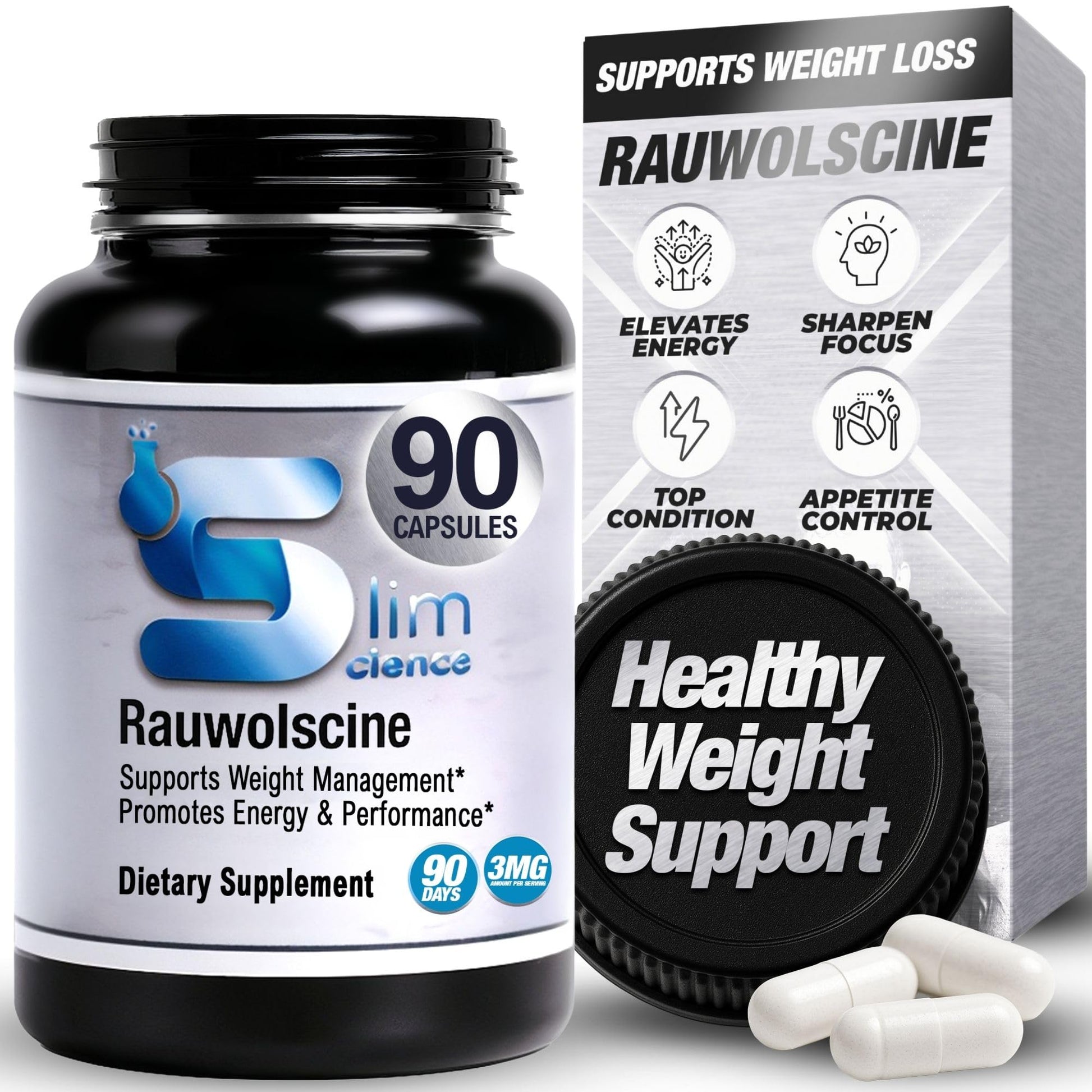 Slim Science Rauwolscine Yohimbine HCL Dietary Supplement 3mg Per Capsule, 90 Capsules