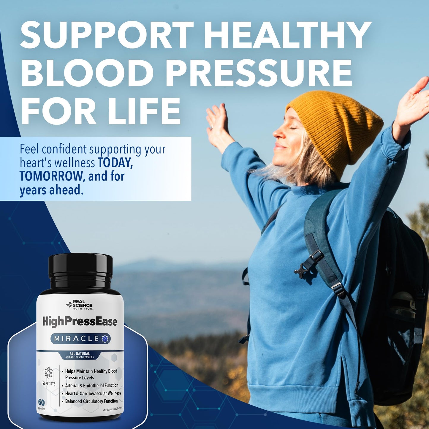 Real Science Nutrition HighPressEase 60 Capsules