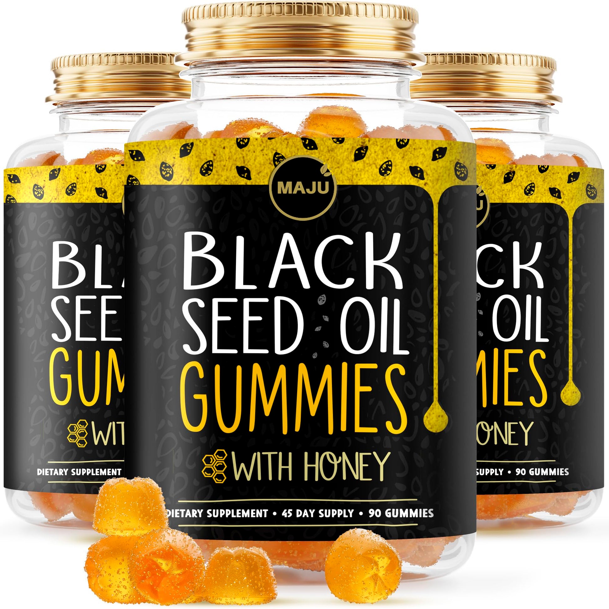 Maju Superfoods Black Seed Oil Gummies with Honey 500mg BSO Gummy, 270 Gummies