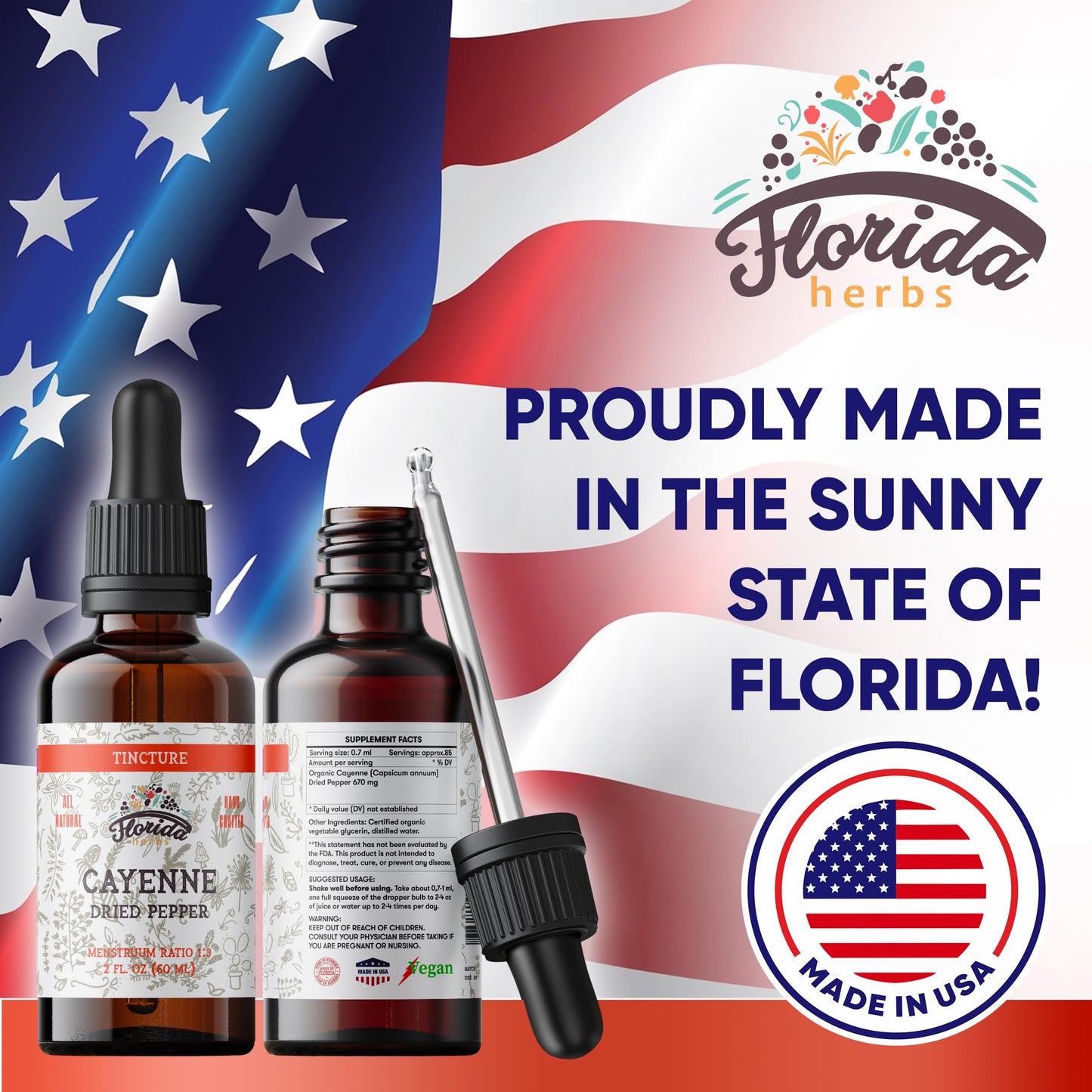 Florida Herbs Cayenne Tincture Extract, 2 Capsules
