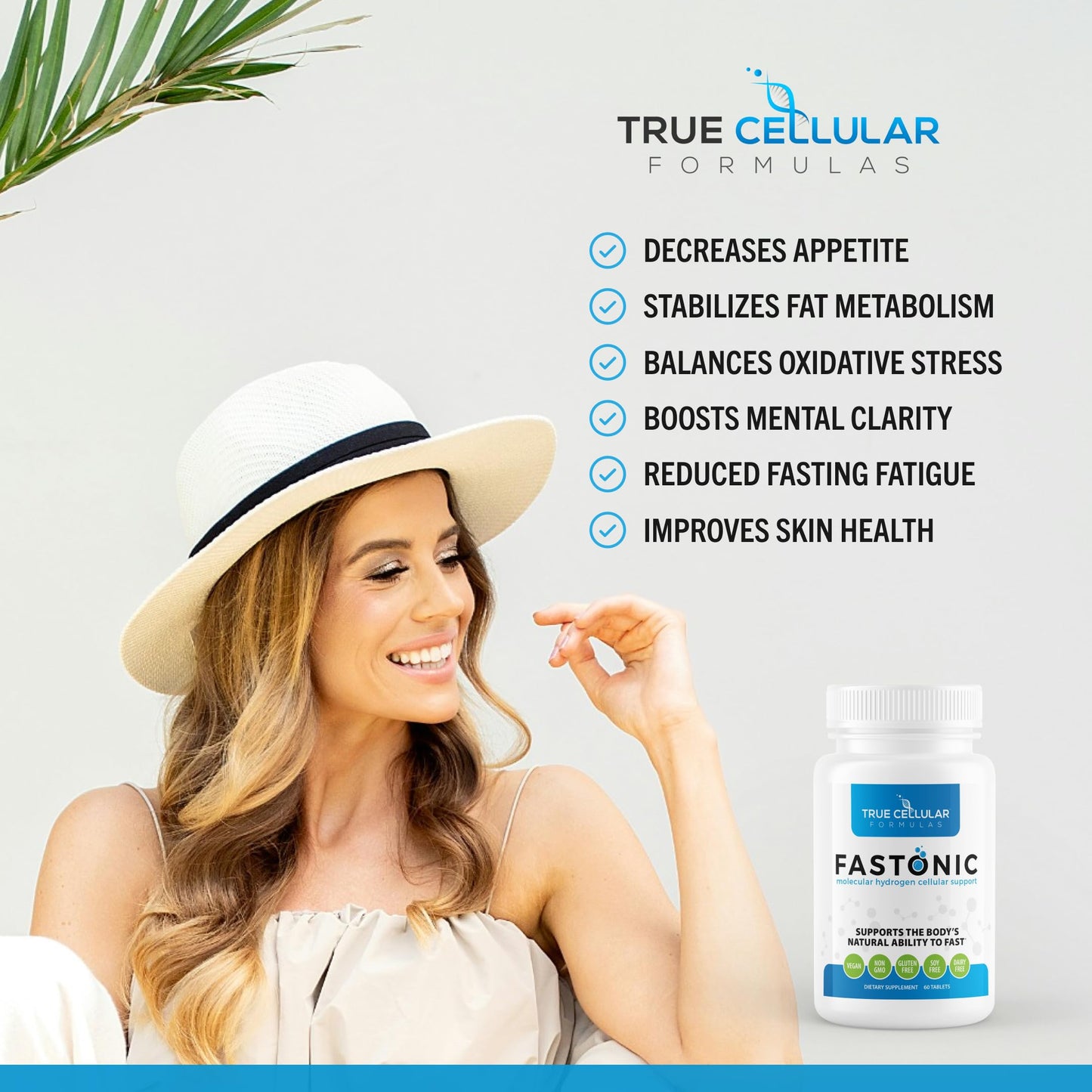 True Cellular Formulas Fastonic Molecular Hydrogen Supplement 60 Tablets