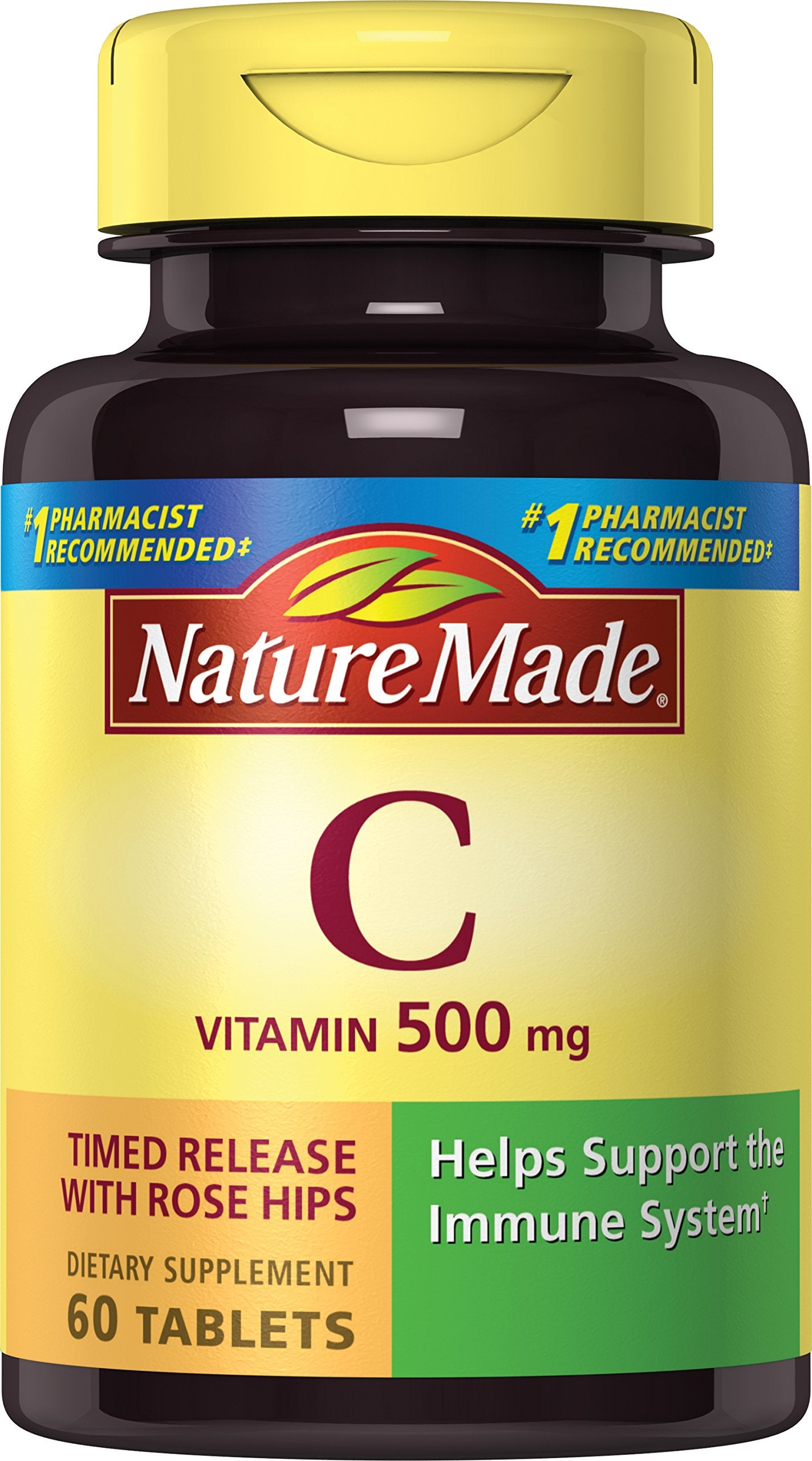 Nature Made Vitamin C 500 mg Timed Release Rose Hips Tablets 60 Count