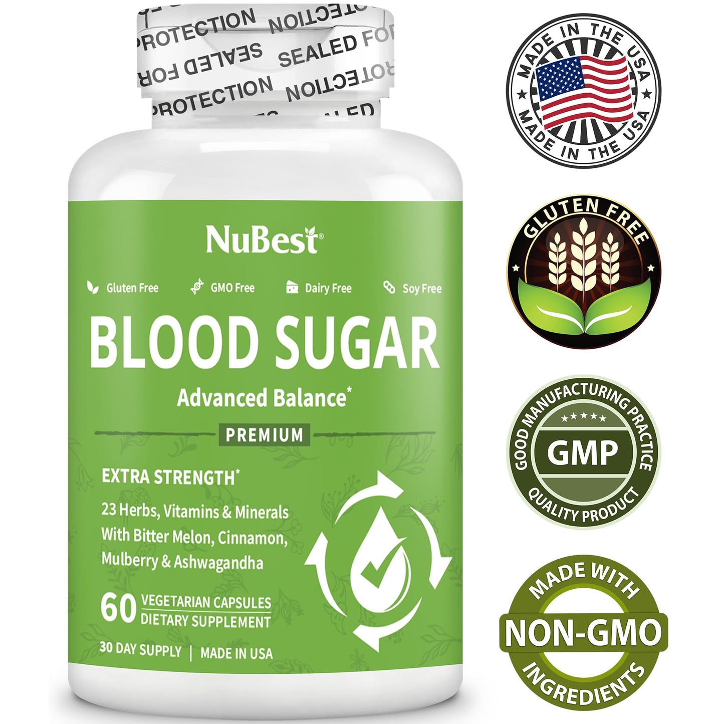 NuBest Blood Sugar, Bitter Melon & Cinnamon Supplement, Capsules, 60 Count