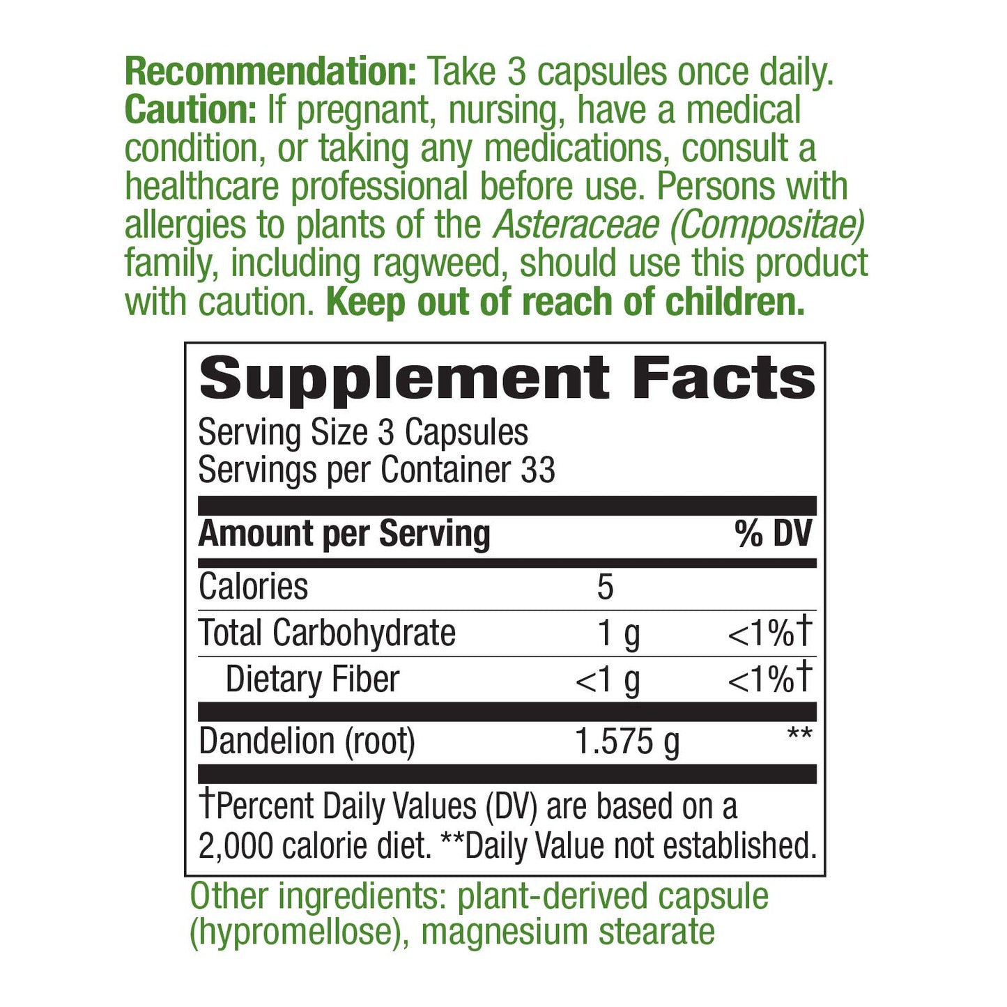Nature's Way Dandelion Root 200 Capsules