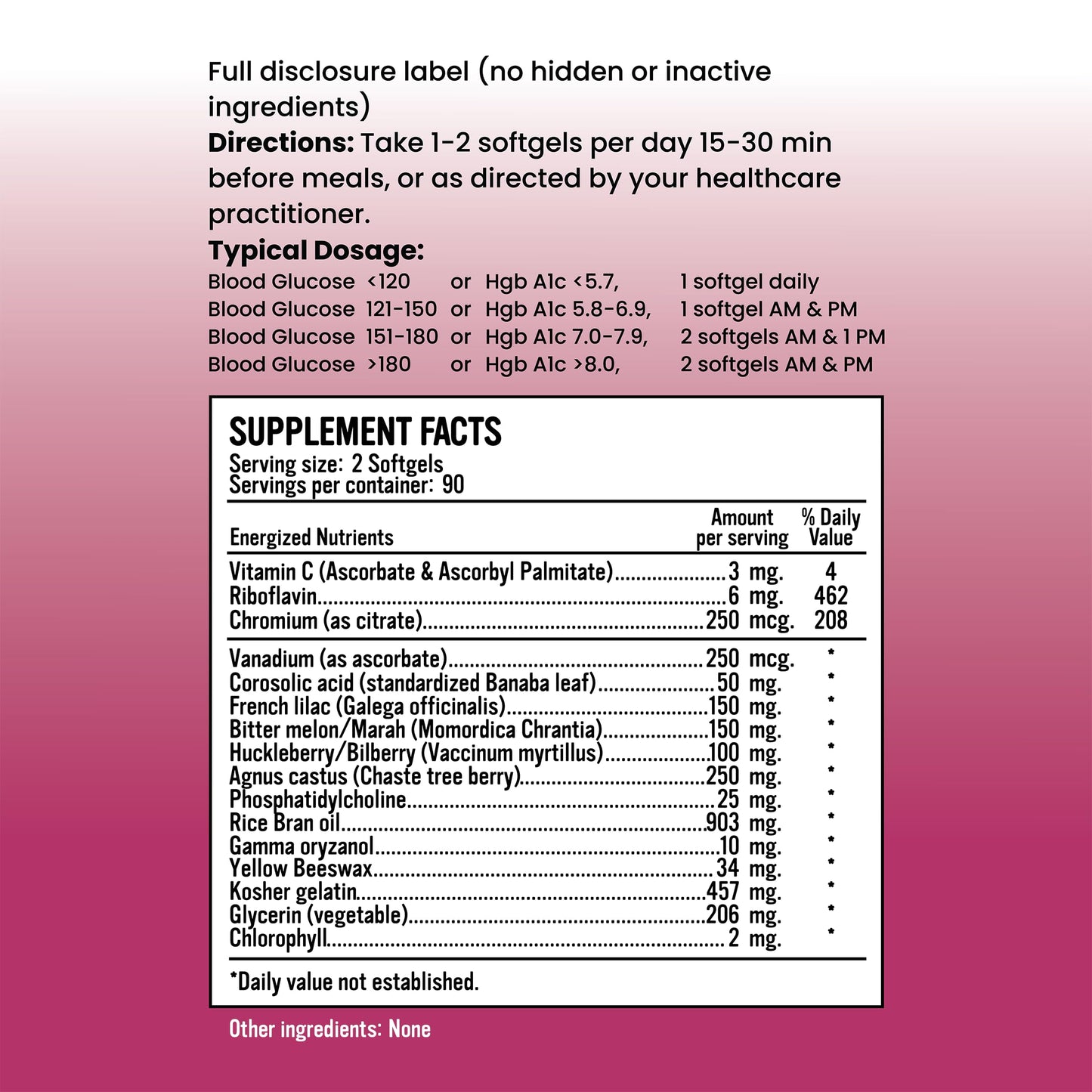 Alkaline for Life Glucose Balance+ Blood Sugar Complex with Chromium Citrate, Vanadium Ascorbate & Banaba Leaf 180 Softgels