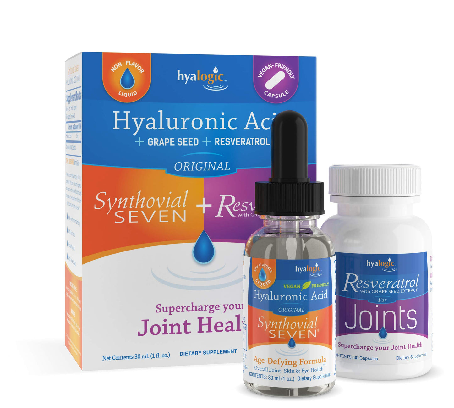 Hyalogic Synthovial Seven Hyaluronic Acid Liquid & Resveratrol Capsules, 1 Count