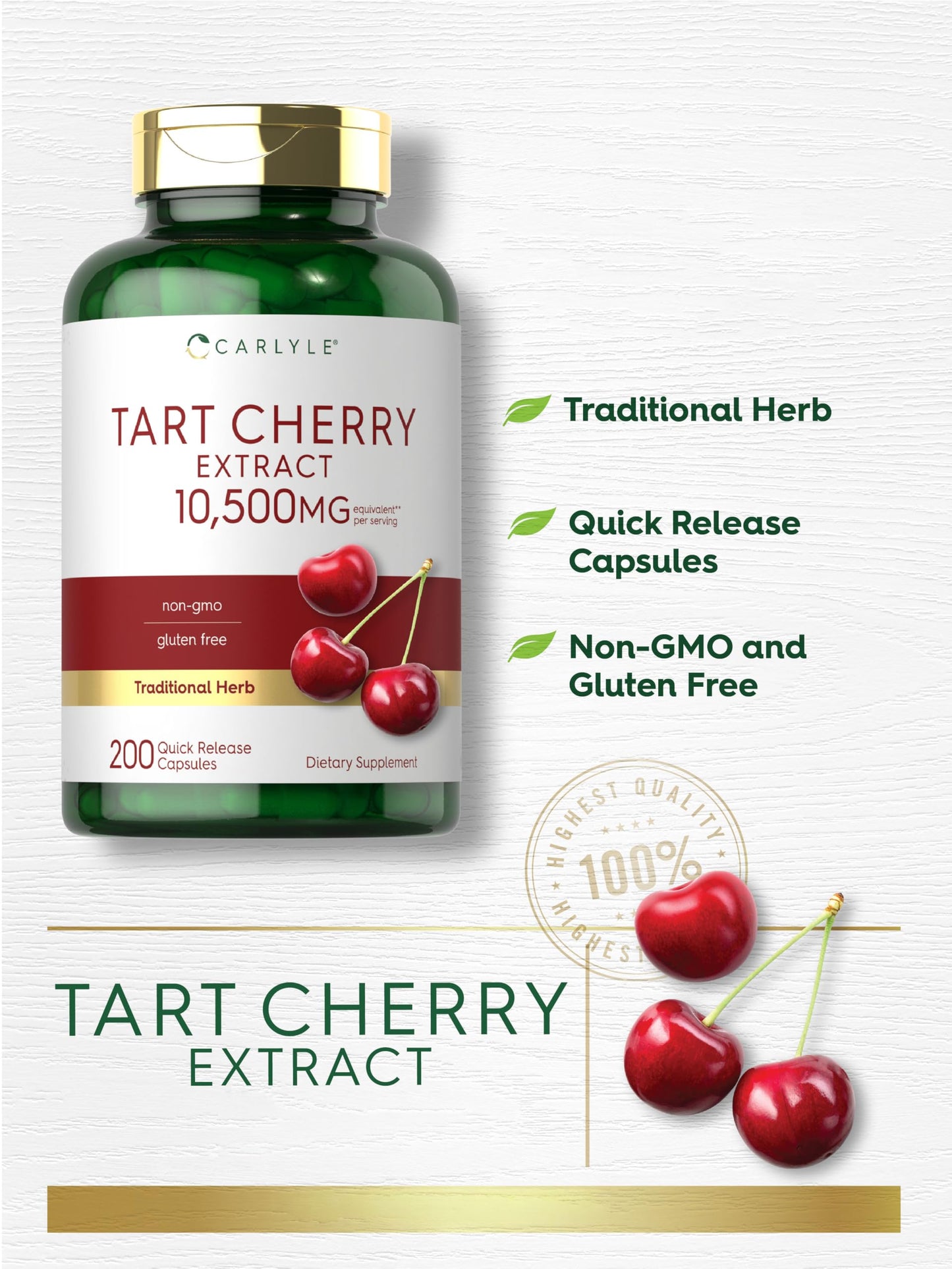 Carlyle Tart Cherry Capsules 200 Count