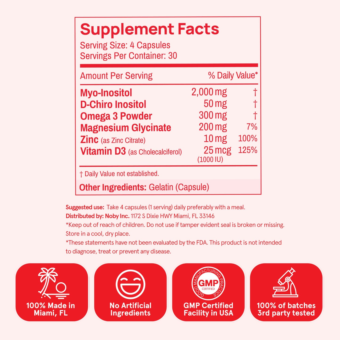 Peach Perfect Inositol Multivitamin – Myo-Inositol & D-Chiro 40:1 Blend, Omega-3, Vitamin D3, Magnesium, Zinc – Supports Women's Health, Mood, Energy, 180 Capsules