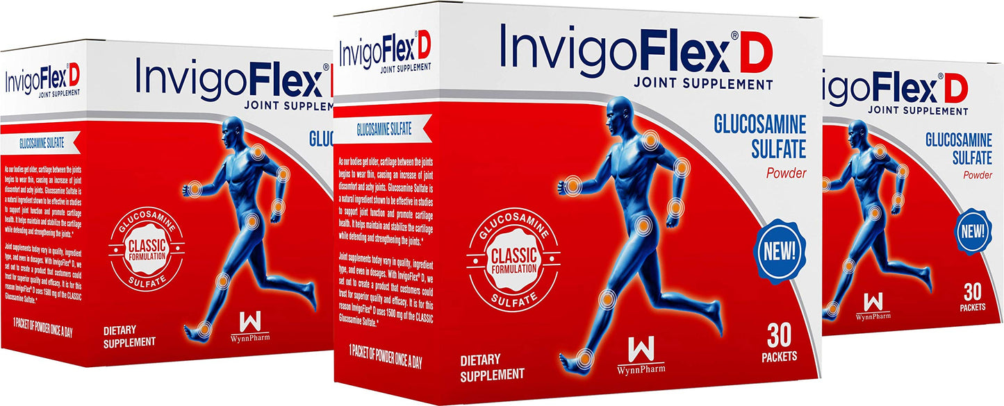 INVIGOFLEX Glucosamine Sulfate Powder, 1500mg, 90 Packets