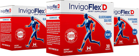 INVIGOFLEX Glucosamine Sulfate Powder, 1500mg, 90 Packets