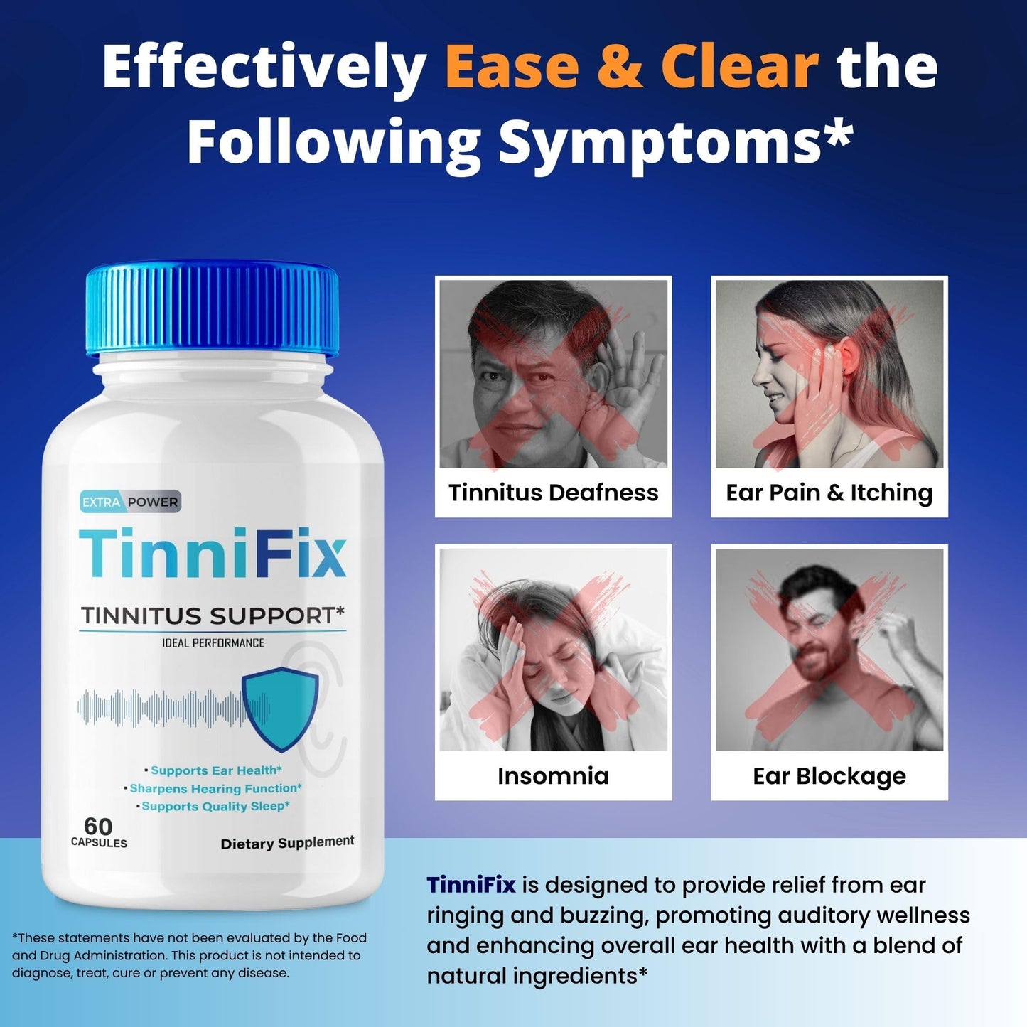 IDEAL PERFORMANCE Tinnifix Tinnitus Relief for Ringing Ears Capsules, 60 Count