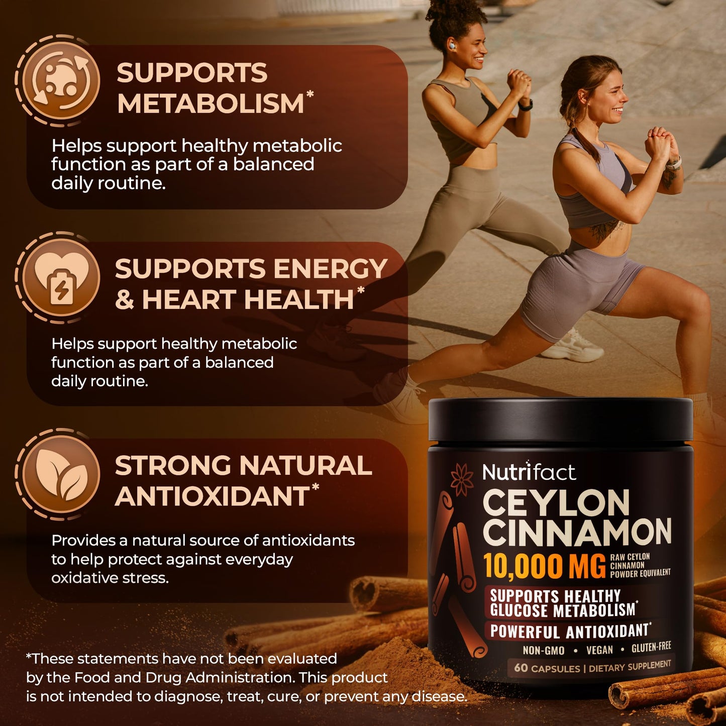 NutriFact Ceylon Cinnamon 500mg Capsules 60 Count