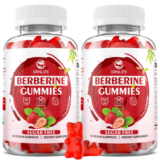 GrnLife Berberine Gummies with Ceylon Cinnamon, High Potency Berberine HCL, 120 Count