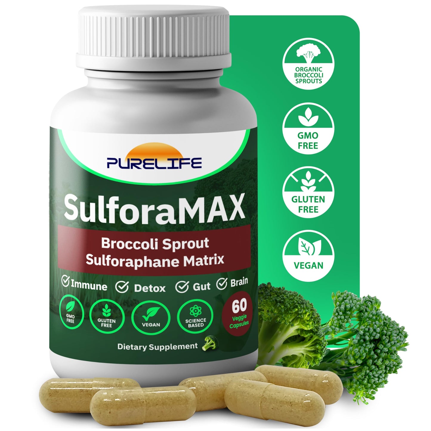 PureLife Supplements SulforaMAX 60 Capsules
