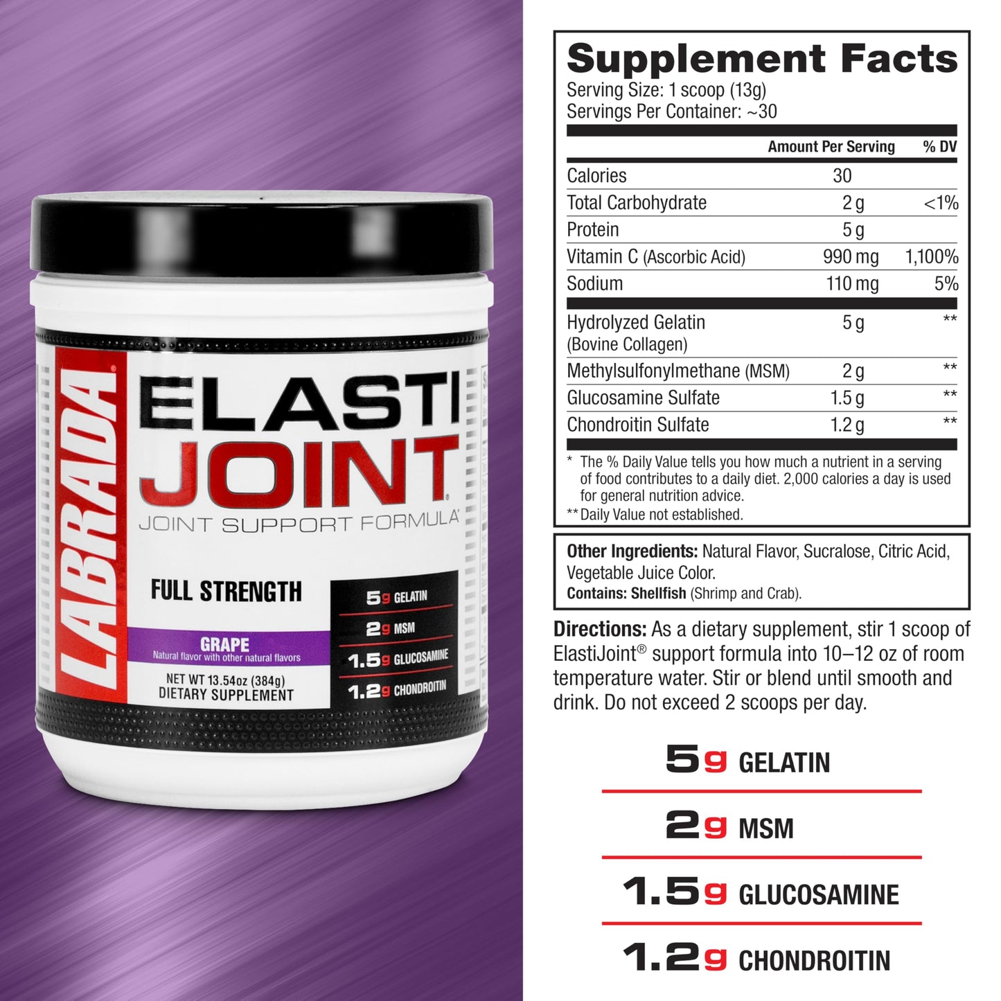 Labrada Elastijoint Powder 12.35 Ounces