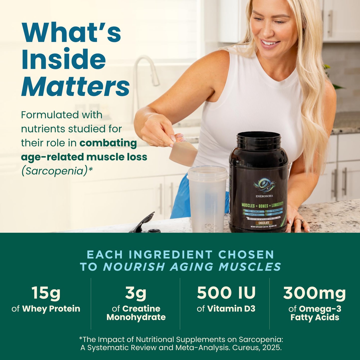 ENEROSORA Plant-Based Muscle Builder Powder 30 Servings