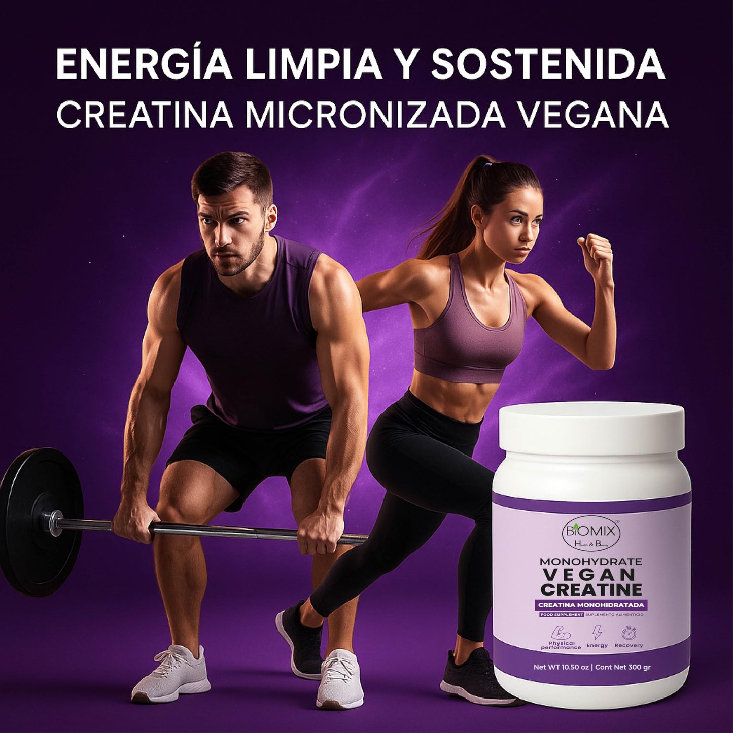 BIOMIX HEALTH & BEAUTY Vegan Creatine Monohydrate 5000mg Capsules, 1 Capsule