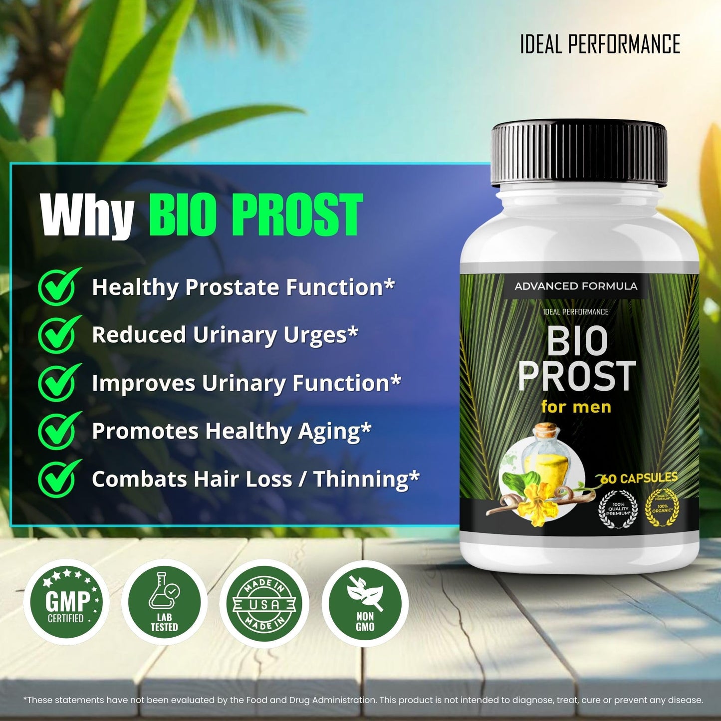 Ideal Performance Bioprost Prostate Health Capsules, 120 Capsules
