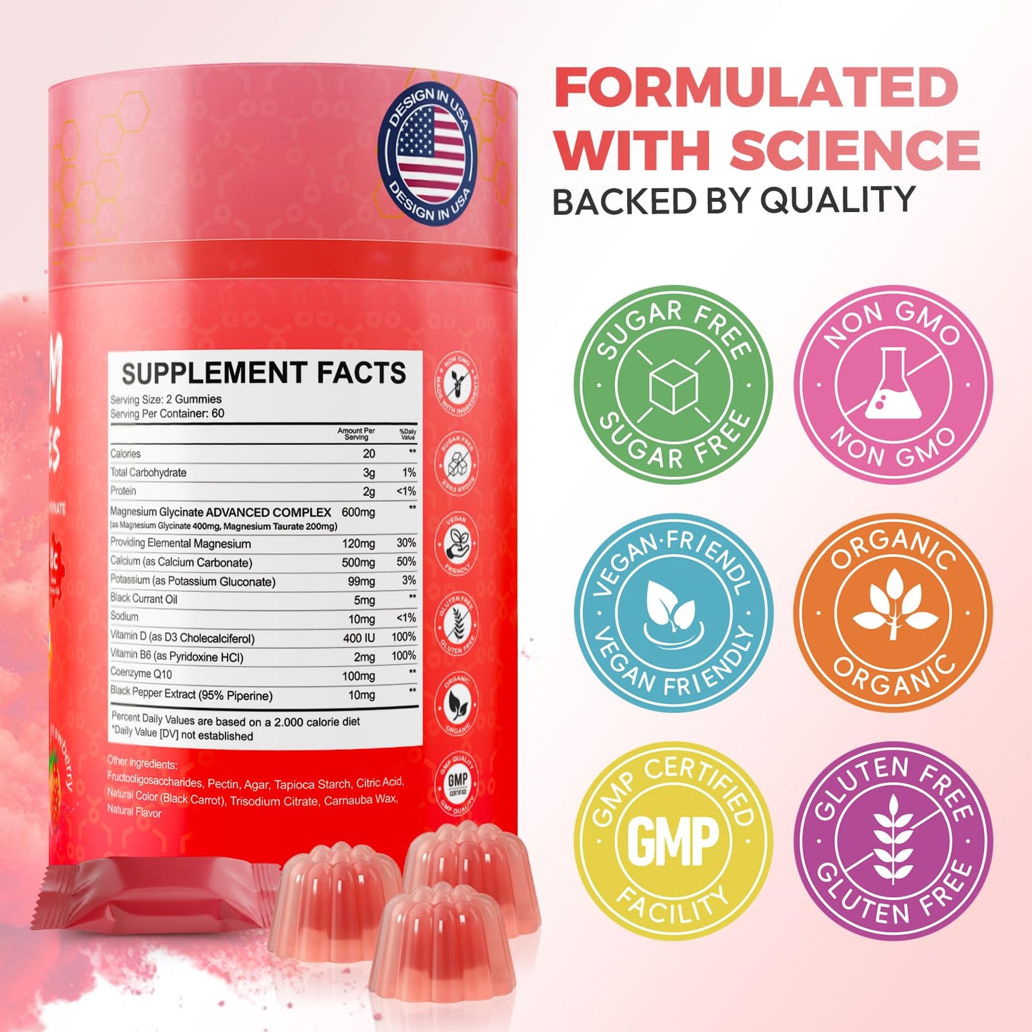 Xytora Magnesium Glycinate Gummies 600mg, 120 Count