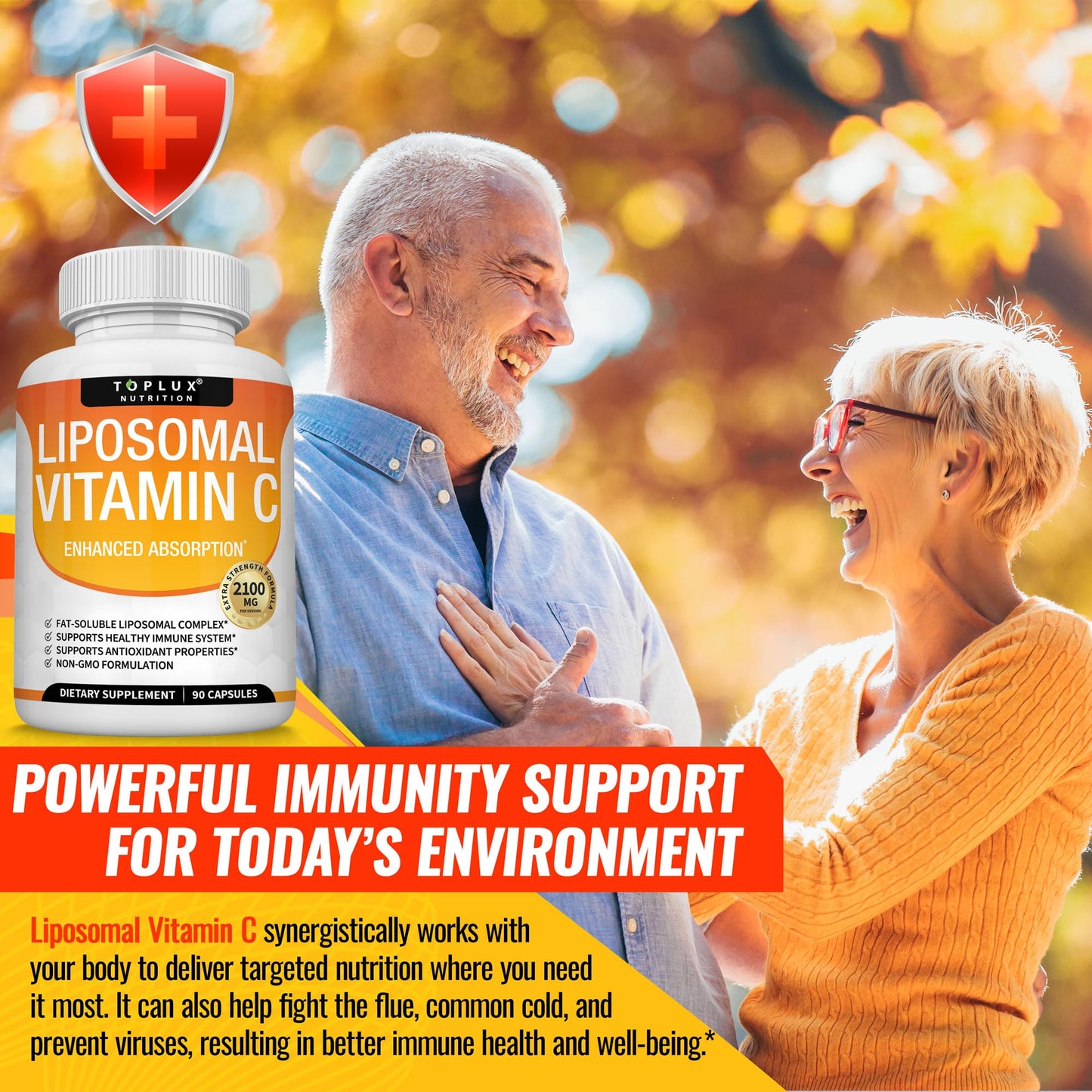 Toplux Liposomal Vitamin C 2100mg High Absorption Capsules, 90 Count