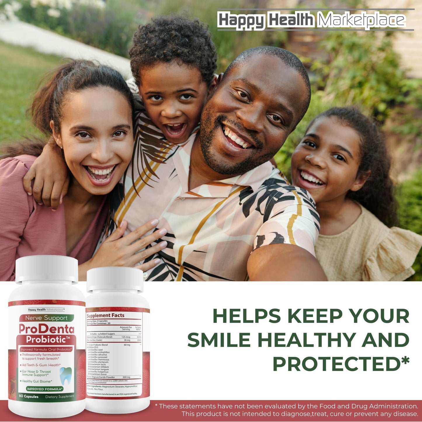 Happy Health Marketplace ProDenta Probiotic Capsules 60 Count