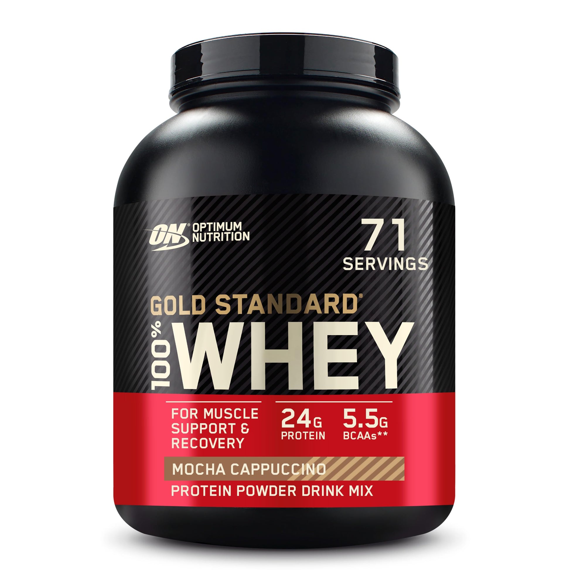 Optimum Nutrition Gold Standard 100% Whey Protein Powder Mocha Cappuccino, 80 Servings, 5 lb