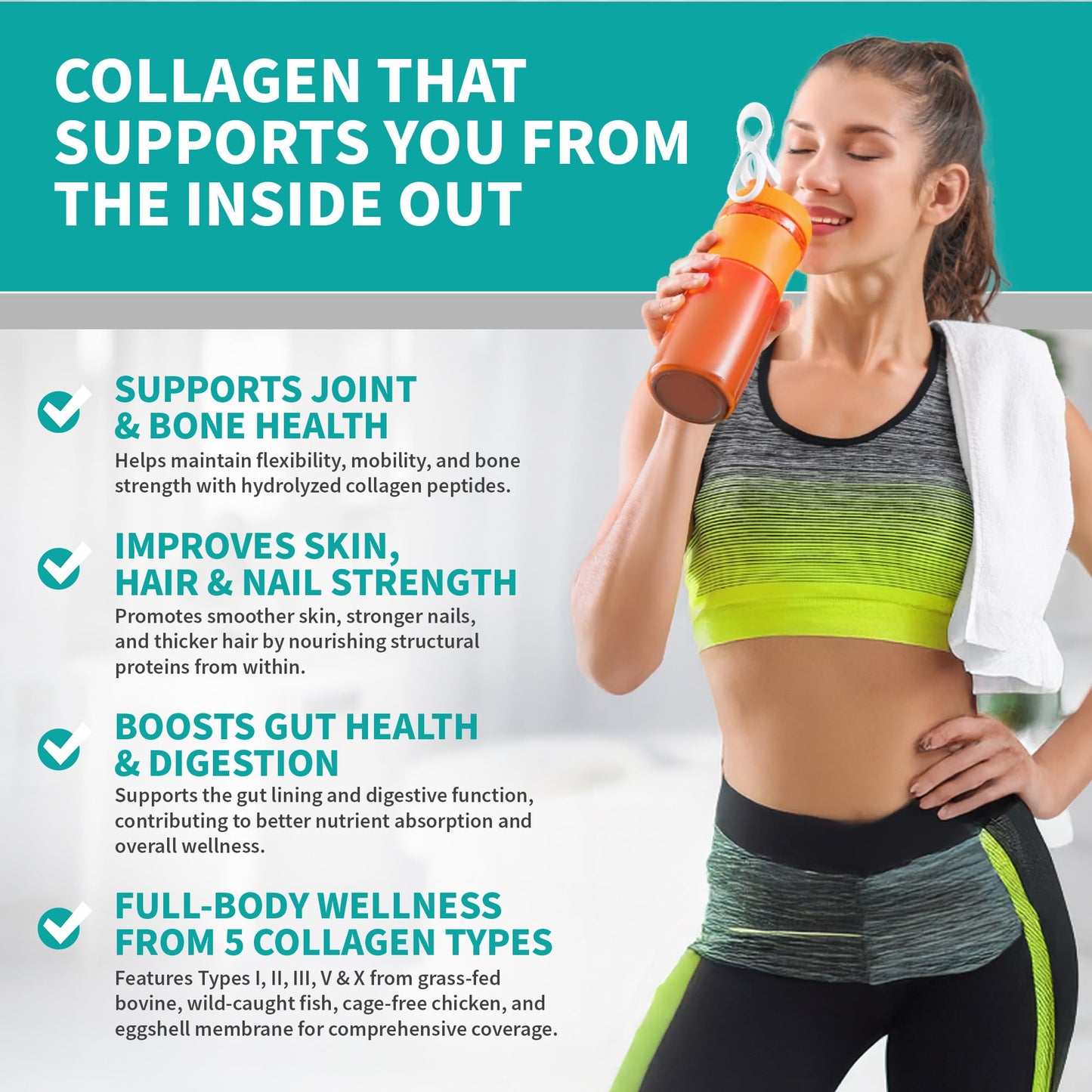 CB Supplements NSF Certified for Sport Multi Collagen Protein Powder, 15.9 oz
