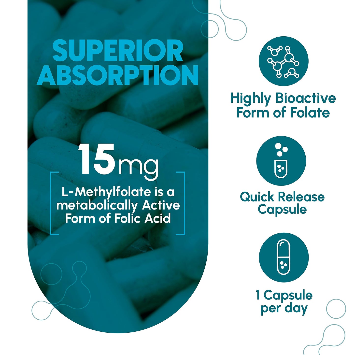 Zenavea L-Methylfolate 15mg Capsule 120 Count