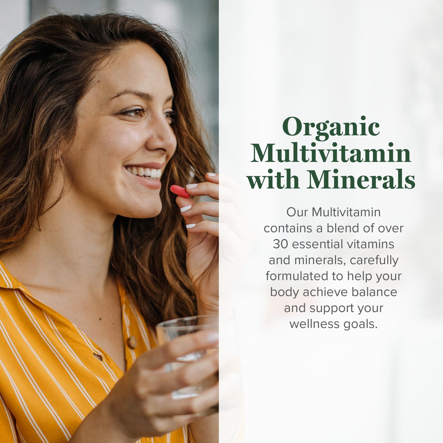 Global Healing Center USDA Organic Multivitamin for Women & Men Capsules, 120