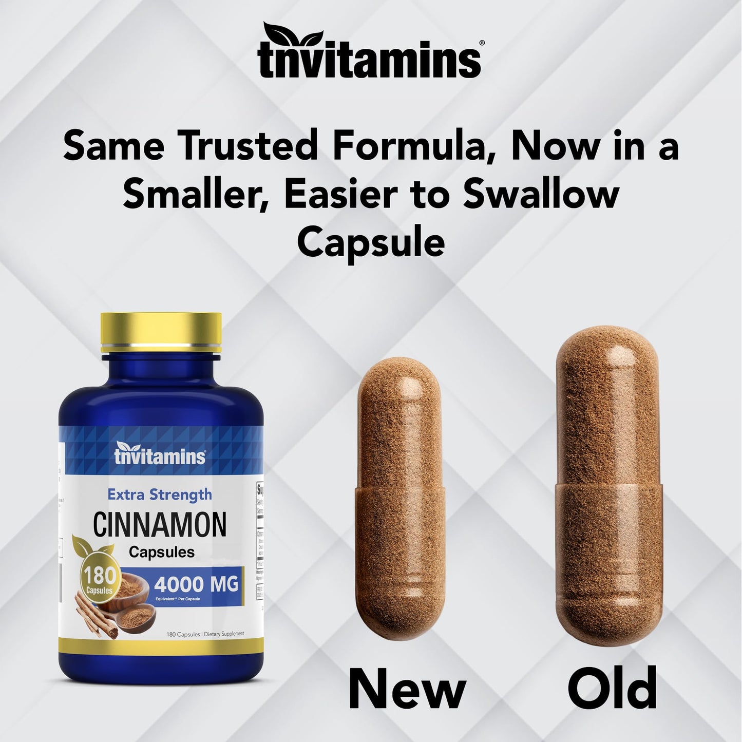 tnvitamins Cinnamon Capsules 4,000 mg Equivalent, 180 Capsules