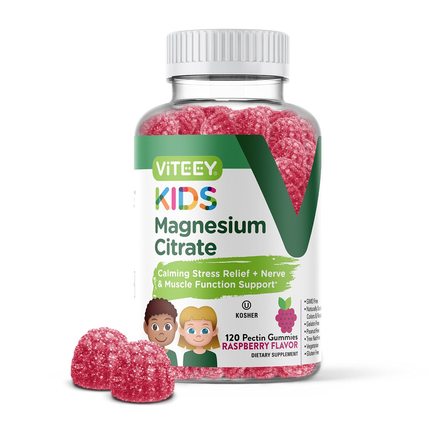 Viteey Kids Magnesium Citrate Gummies Gummy 120 Count