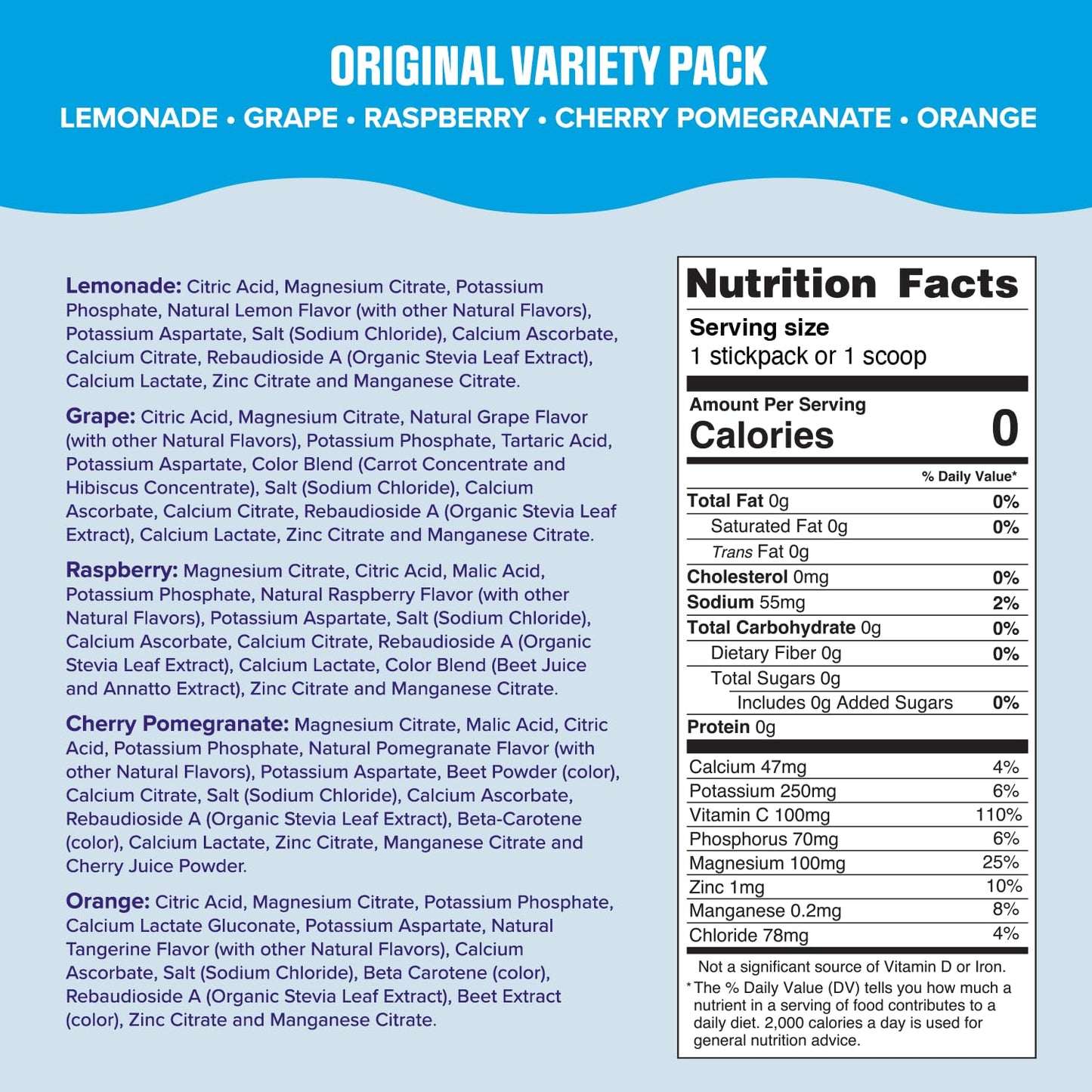Ultima Replenisher Original Variety Electrolyte Packets Powder 20 Count