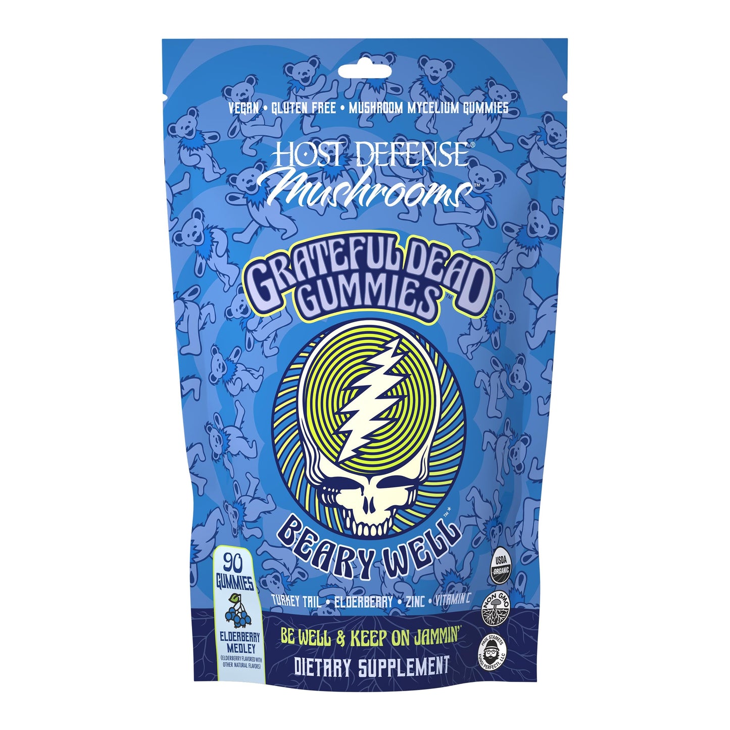 Host Defense Beary Well Grateful Dead Gummies, 90 Count