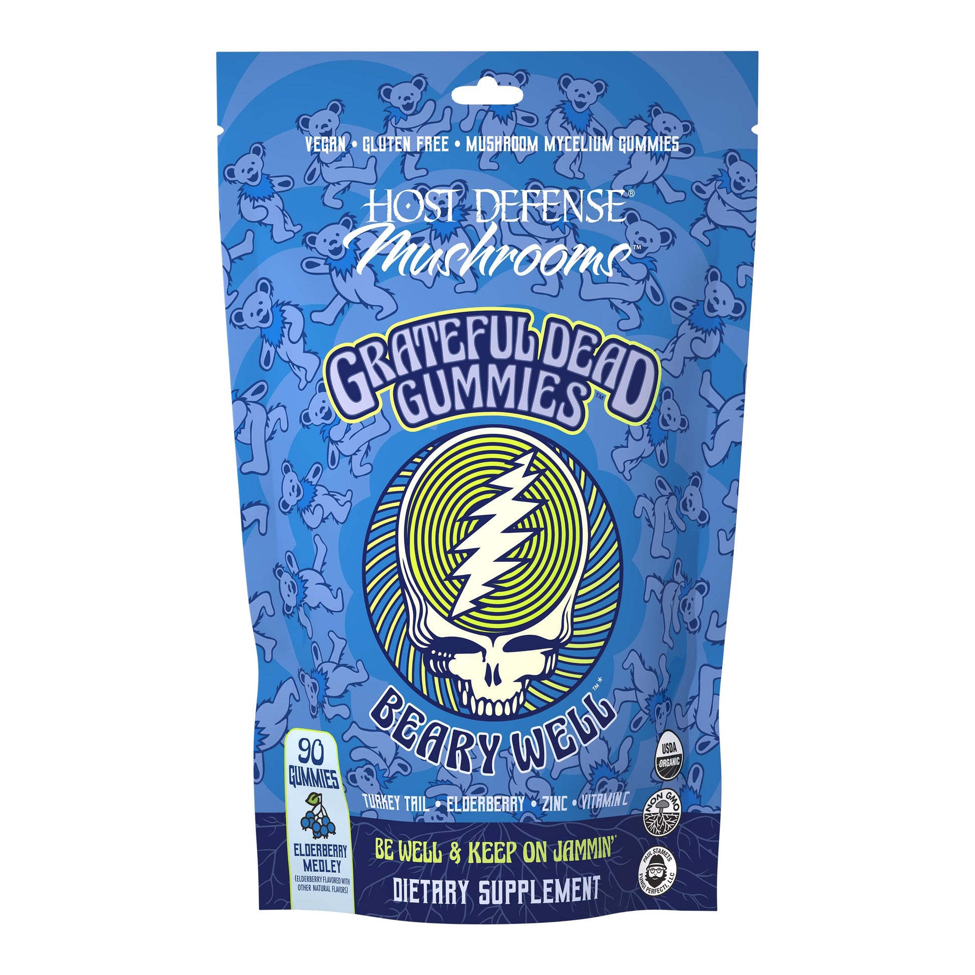 Host Defense Beary Well Grateful Dead Gummies, 90 Count