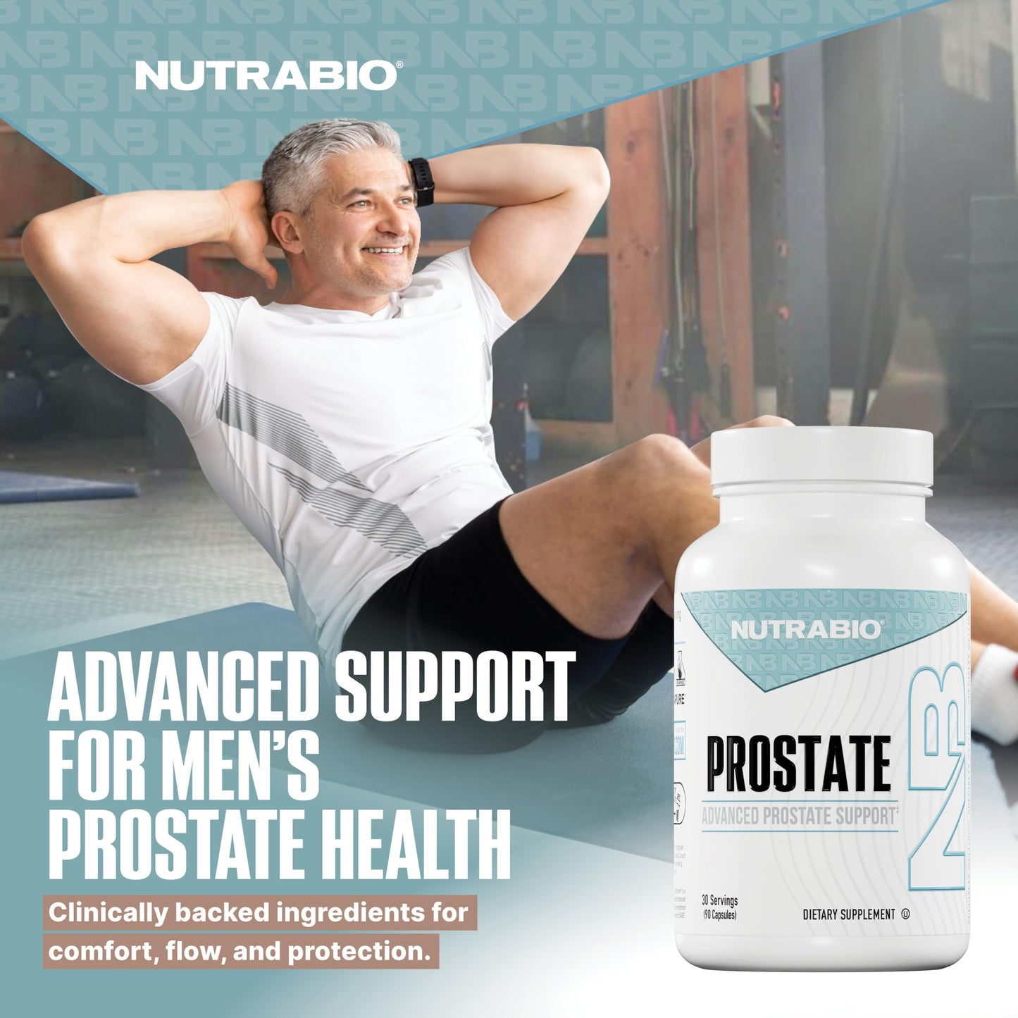 NutraBio Prostate Advanced Prostate Function Support Inflammation Defense and Antioxidant Support Capsules 90