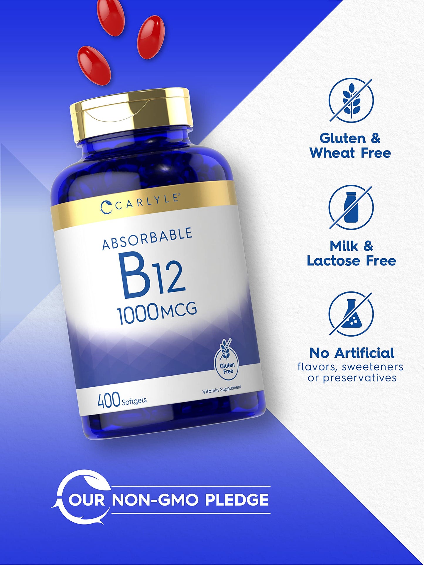 Carlyle Vitamin B12 1000 mcg Absorbable, 400 Softgels