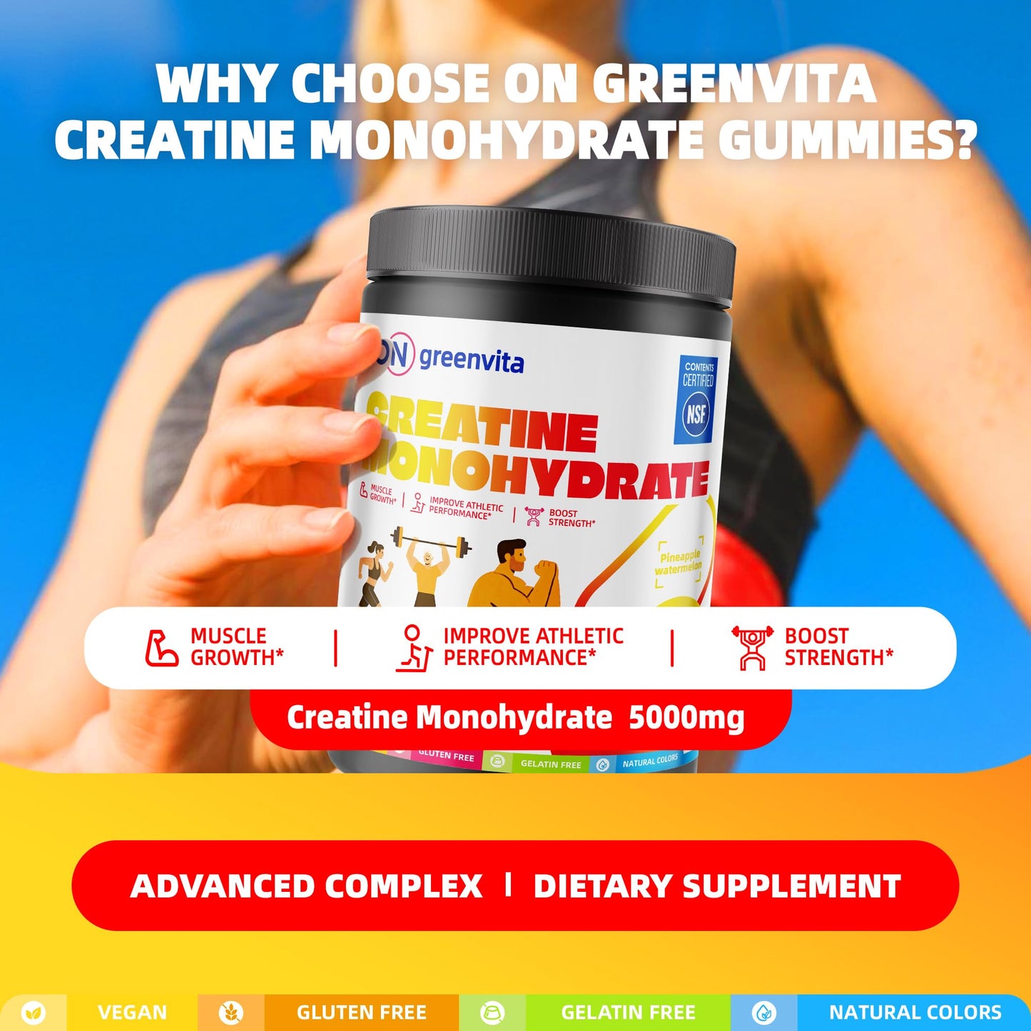 ON GREENVITA NUTRITION Creatine Monohydrate Gummy 135