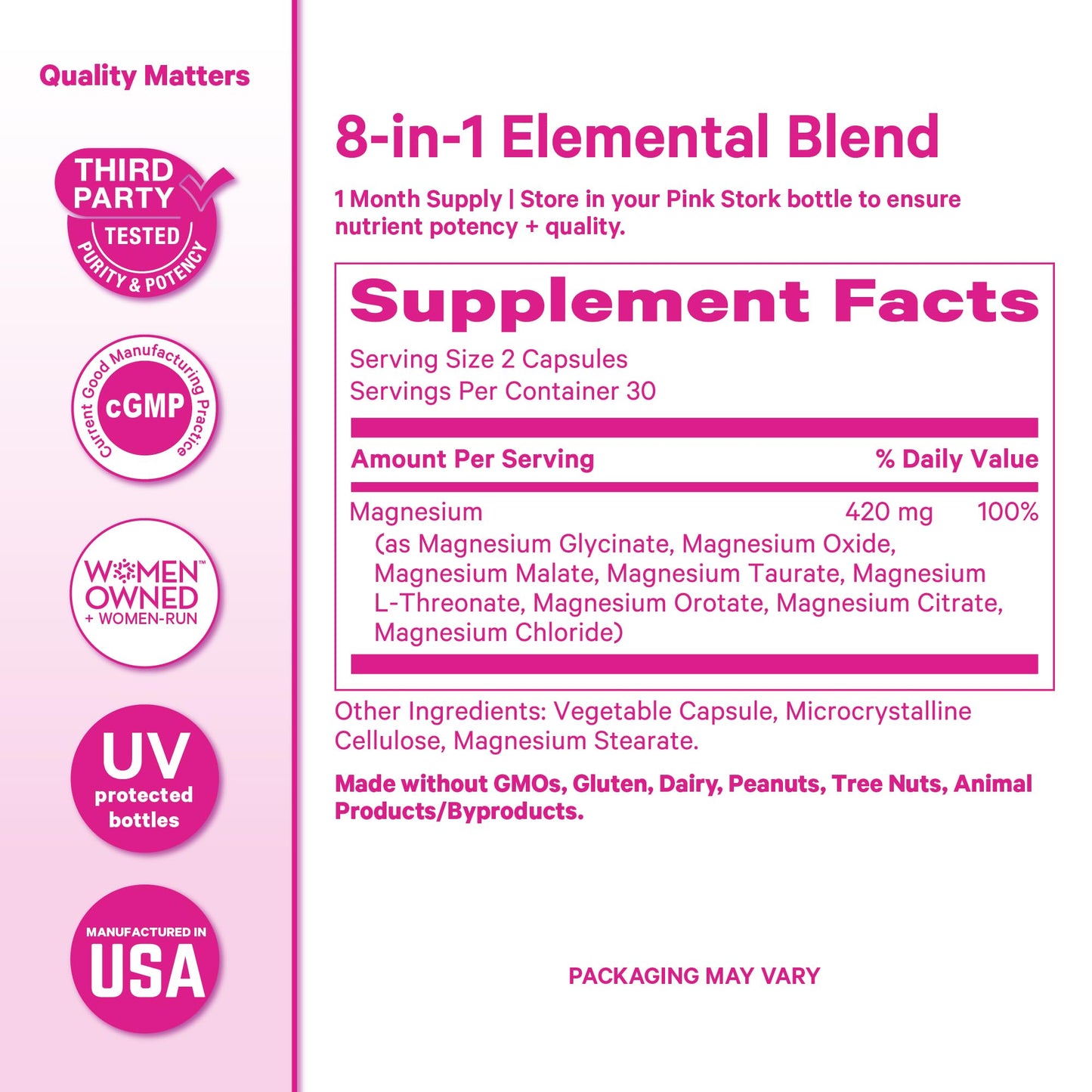 Pink Stork Magnesium Complex for Women, 60 Capsules