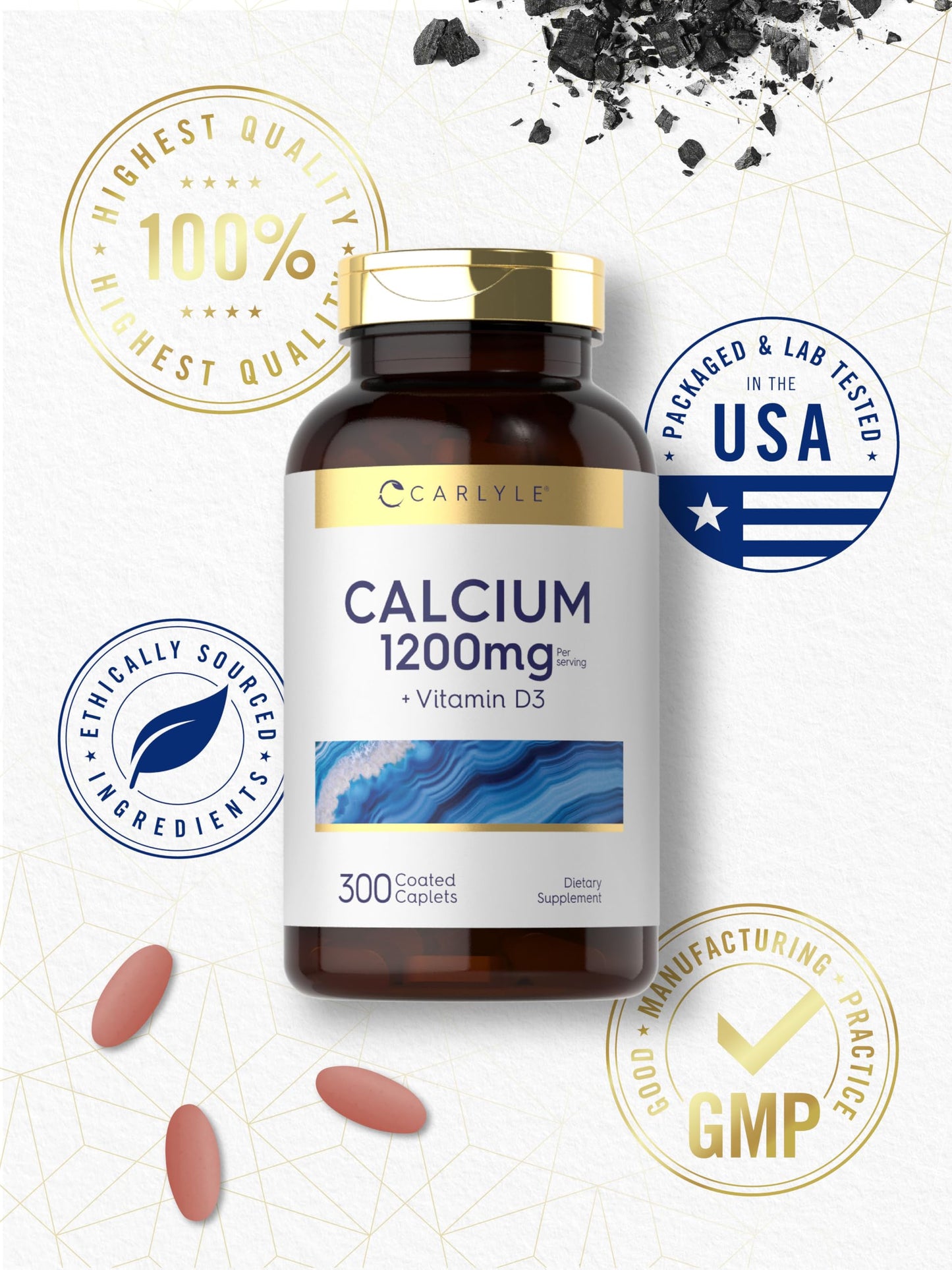 Carlyle Calcium 1200mg with Vitamin D3 Caplets 300