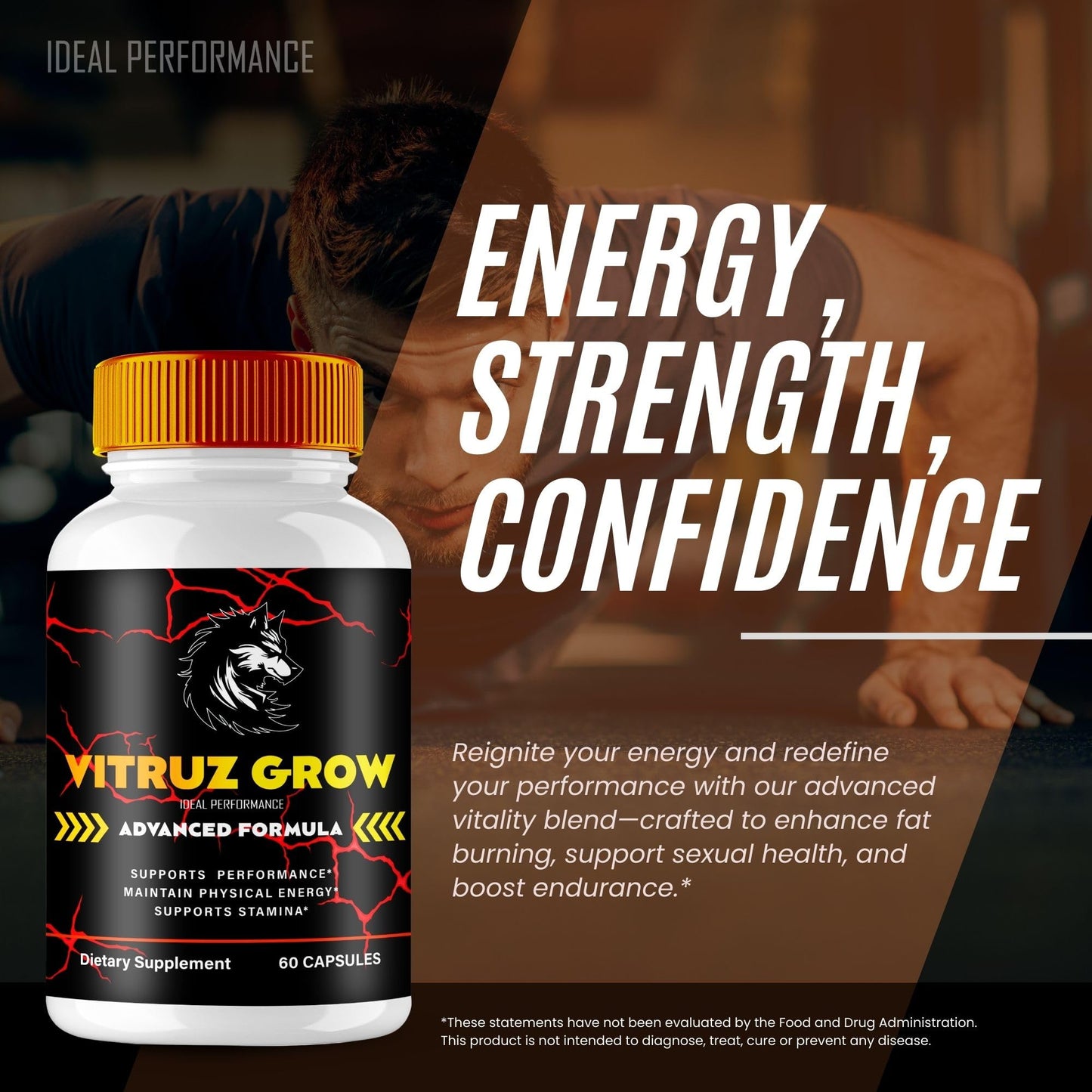 IDEAL PERFORMANCE Vitruz Grow for Men Capsules, 300 Count