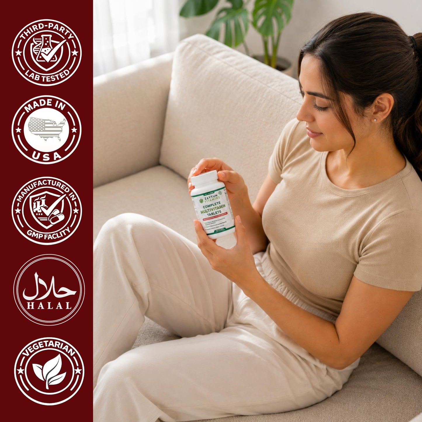 Zaytun Vitamins Halal Multivitamin Tablets, 90 Tablets