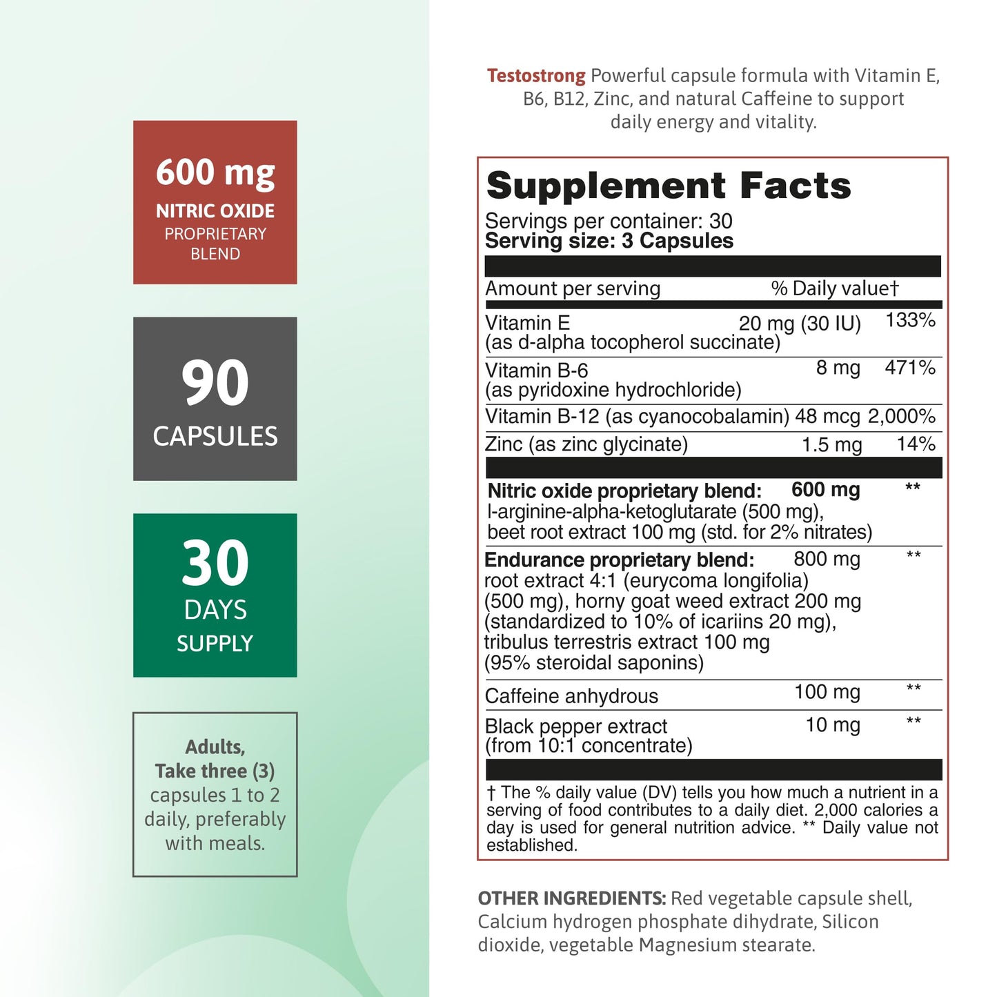Nutra Nutrition Testo Strong Capsules, 90 Count