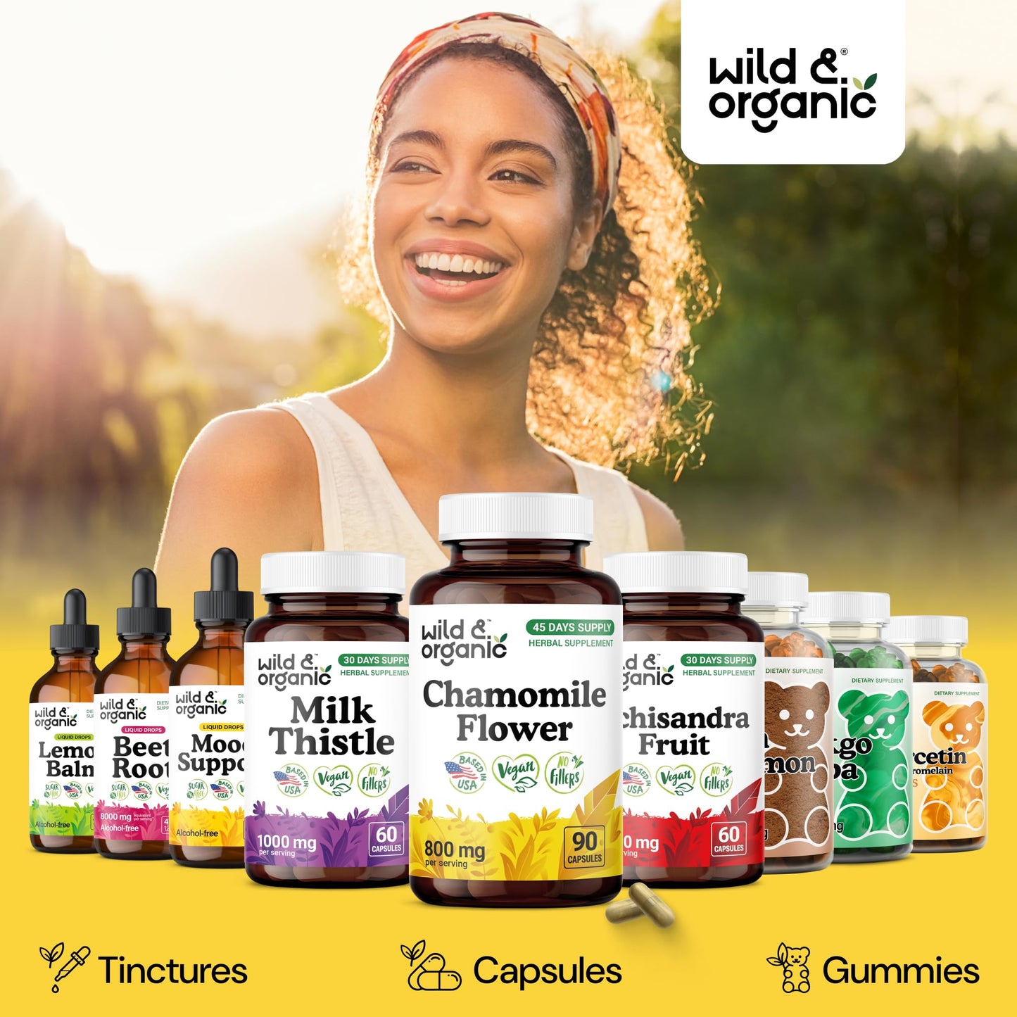Wild & Organic Chamomile Capsules 800 mg, 90 Count