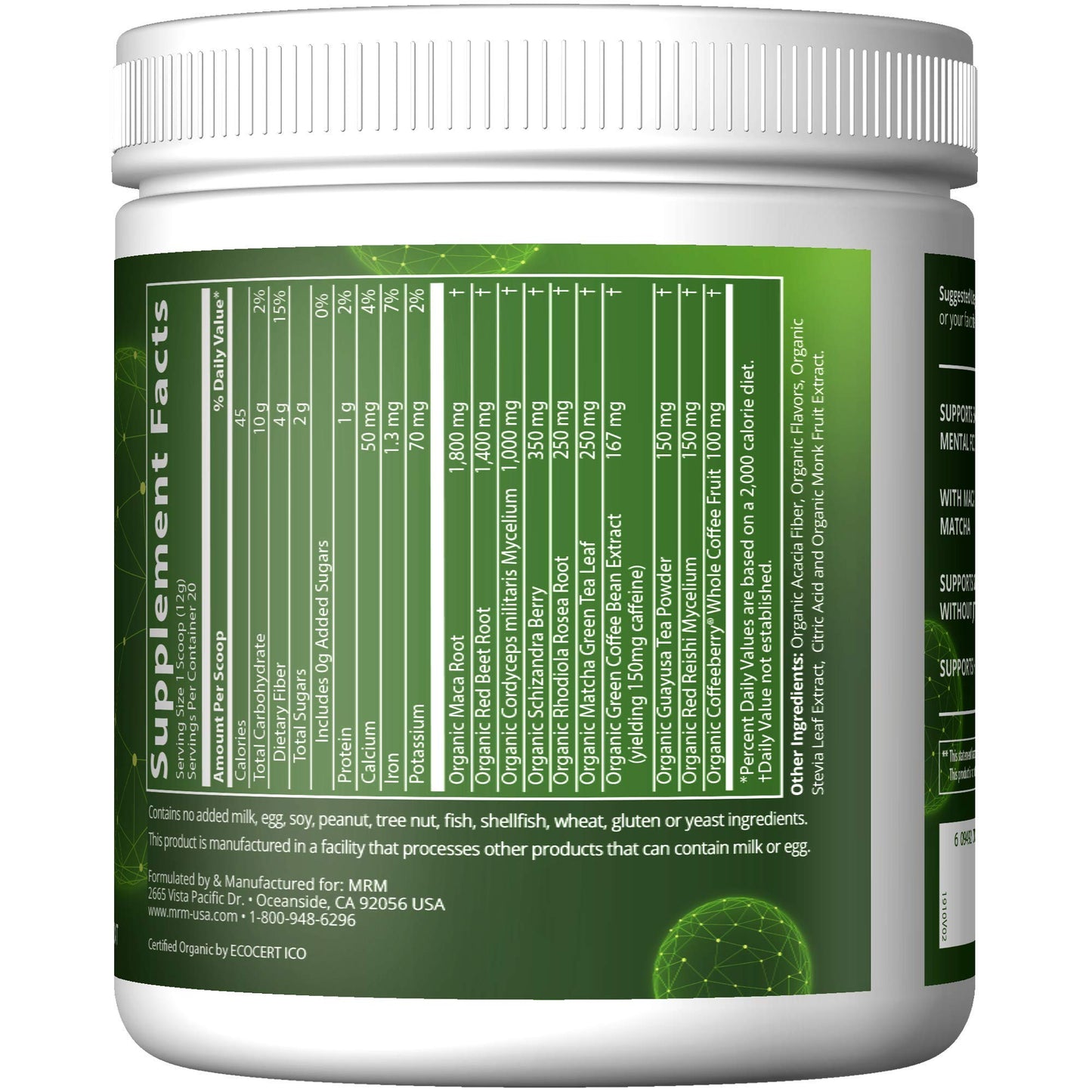 MRM Organic Pre-Workout Powder Island Fusion 8.5 Ounce
