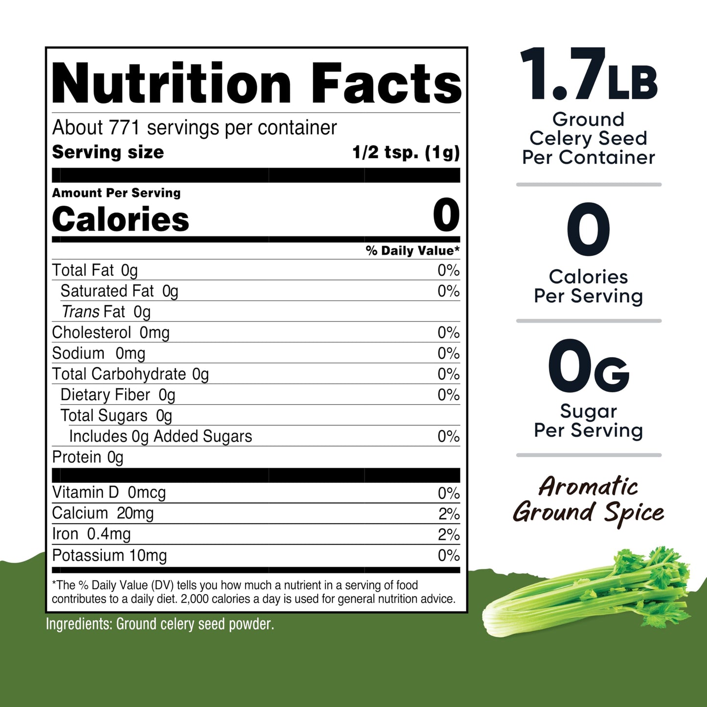 Nutricost Ground Celery Seed Powder, 27.5 oz